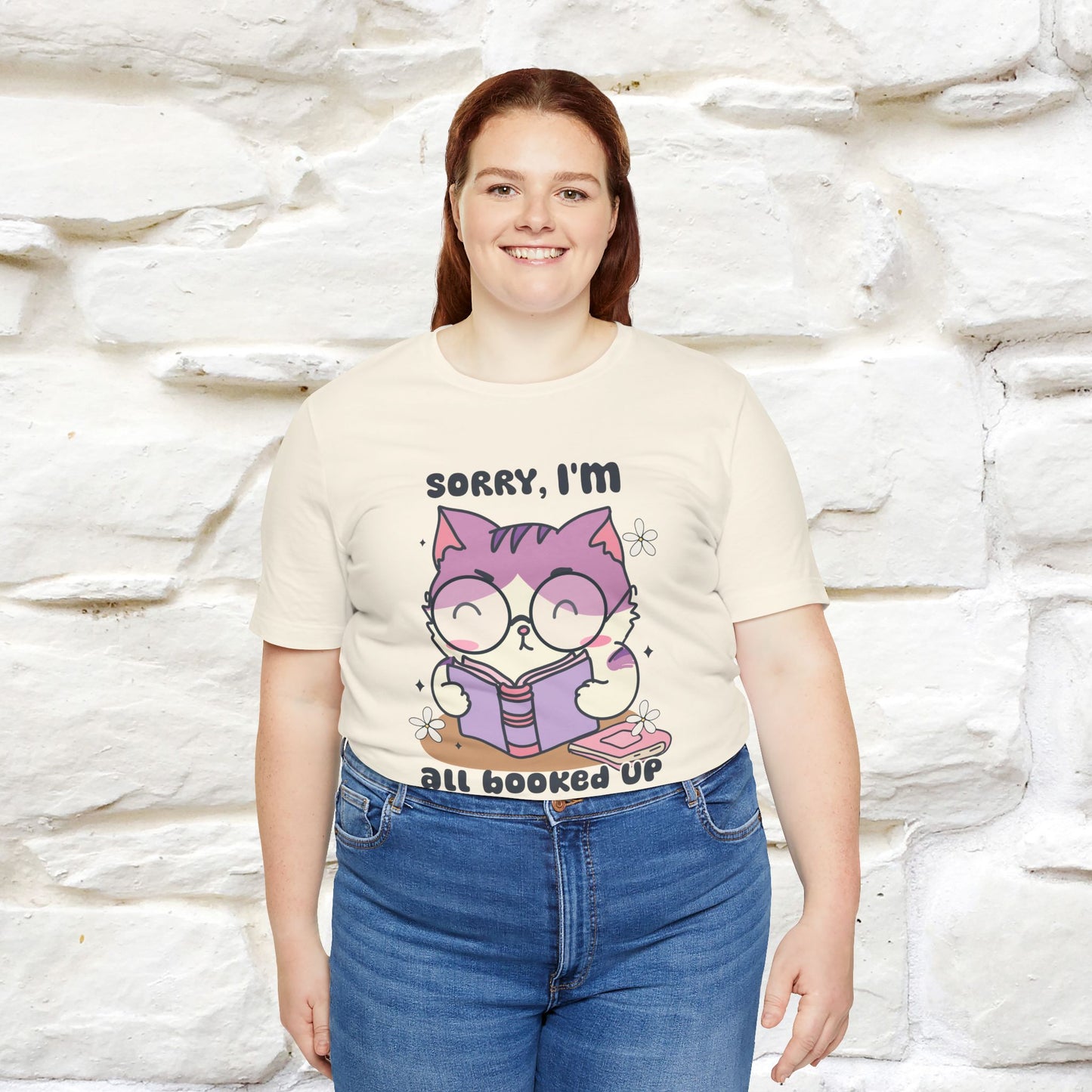 ''Sorry I am All Booked Up| Cute Cat T-Shirt |Nunu&Miao Studio - Nunu&Miao Studio