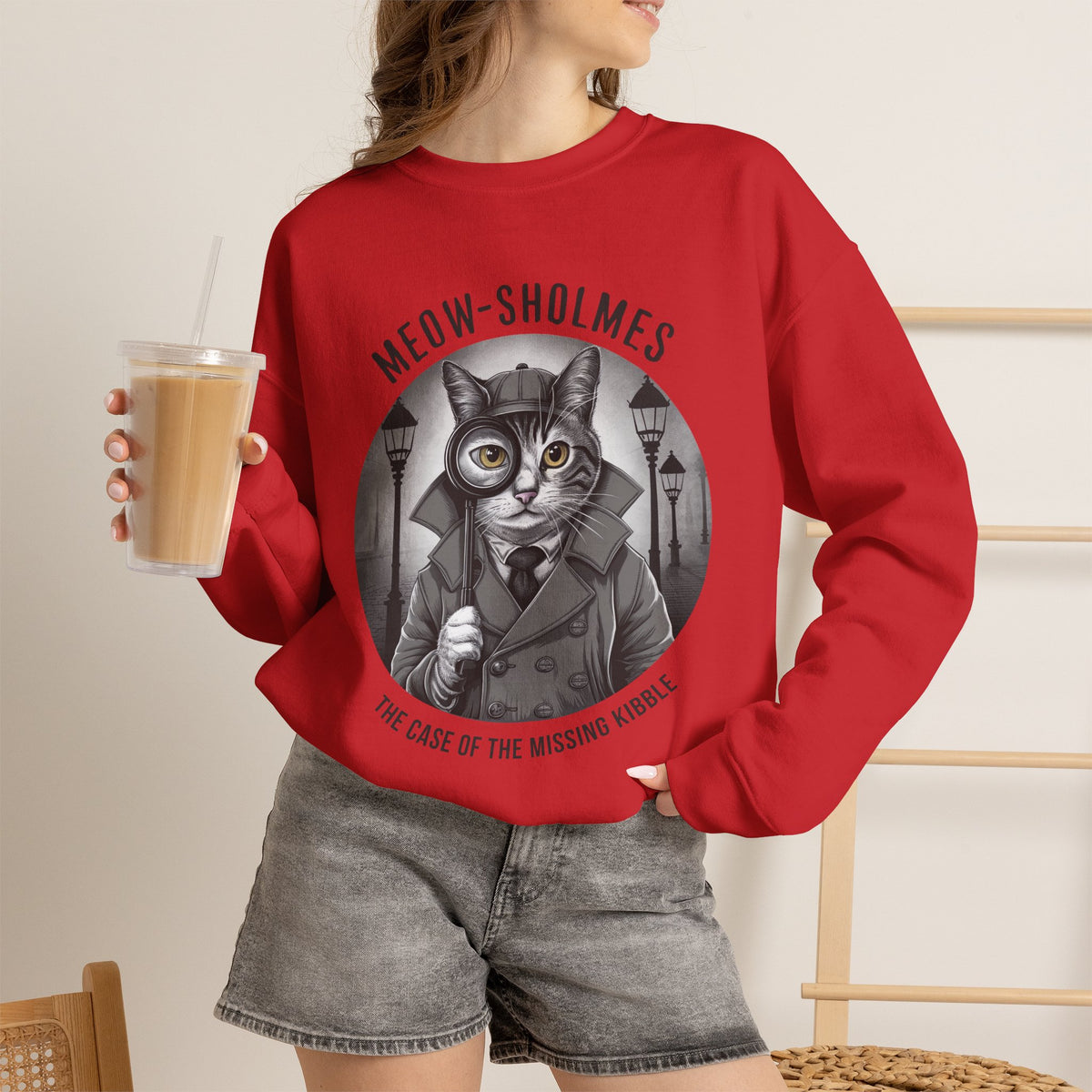 "Meow-sholmes'' |Cat Sweatshirt | Nunu&Miao Studio
