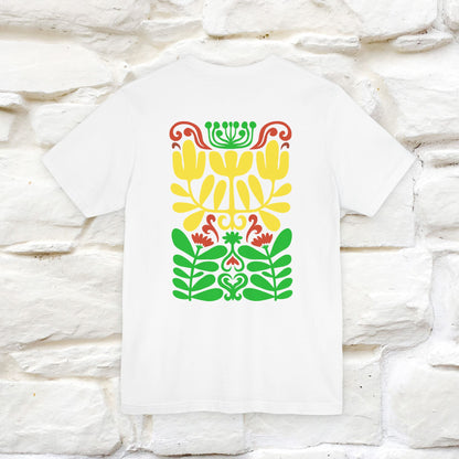 ''Floral Abstract'' Cat T-Shirt Front and Back Design | Nunu&Miao Studio - Nunu&Miao Studio