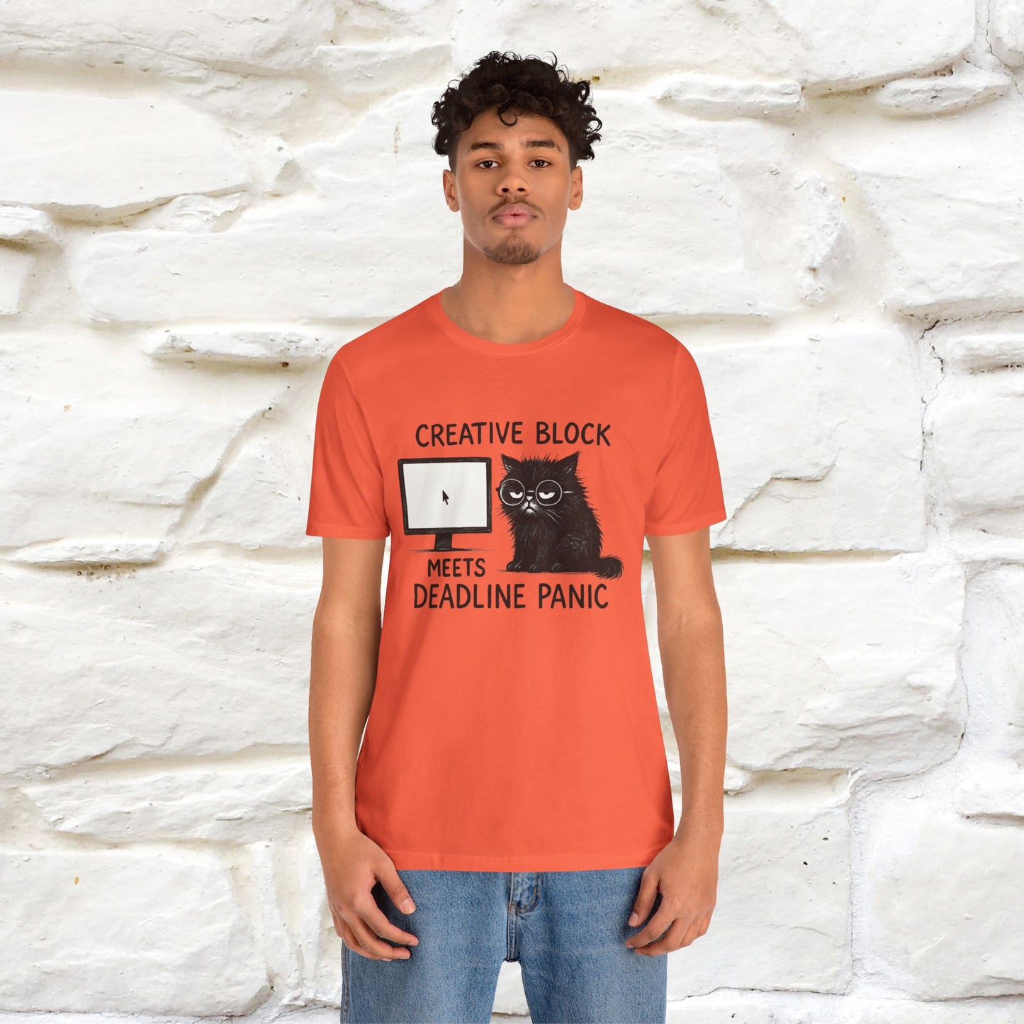 "Creative Block Meets Deadline..." |Cat T-Shirt | Nunu&Miao Studio - Nunu&Miao Studio