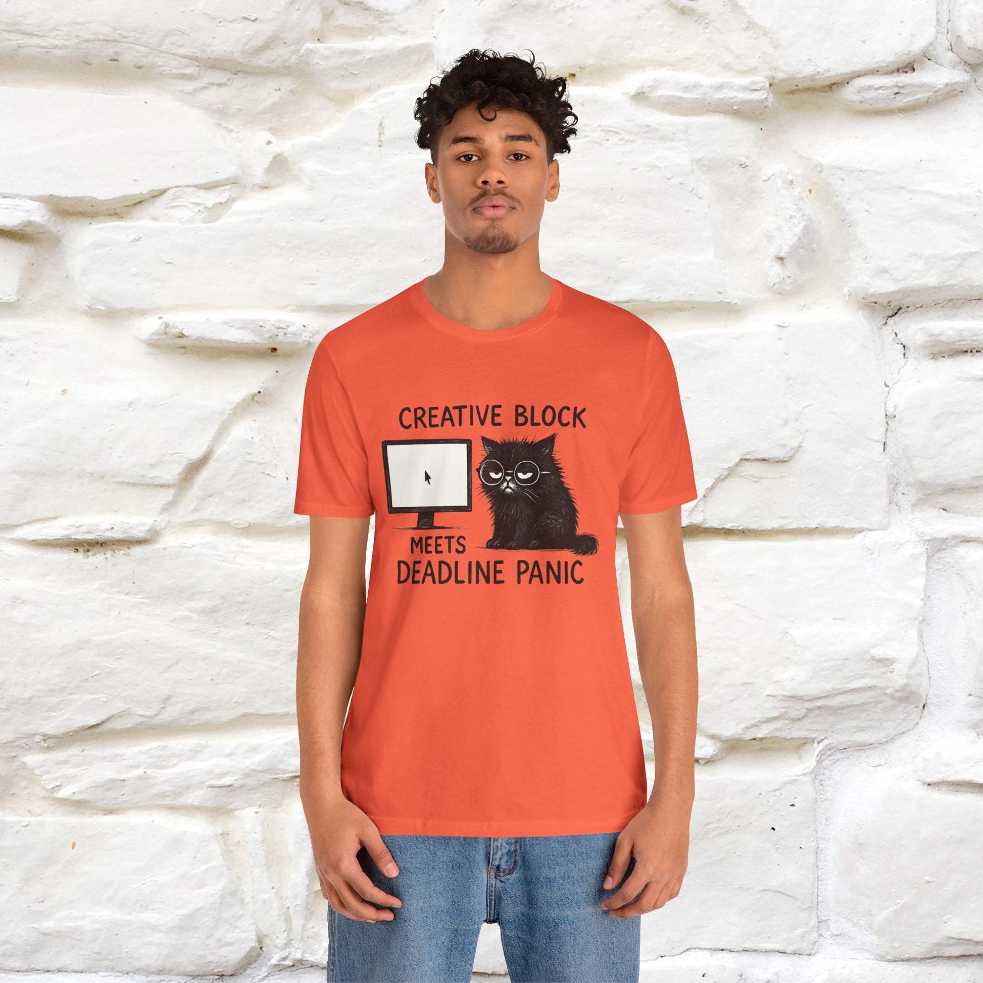"Creative Block Meets Deadline..." |Cat T-Shirt | Nunu&Miao Studio - Nunu&Miao Studio