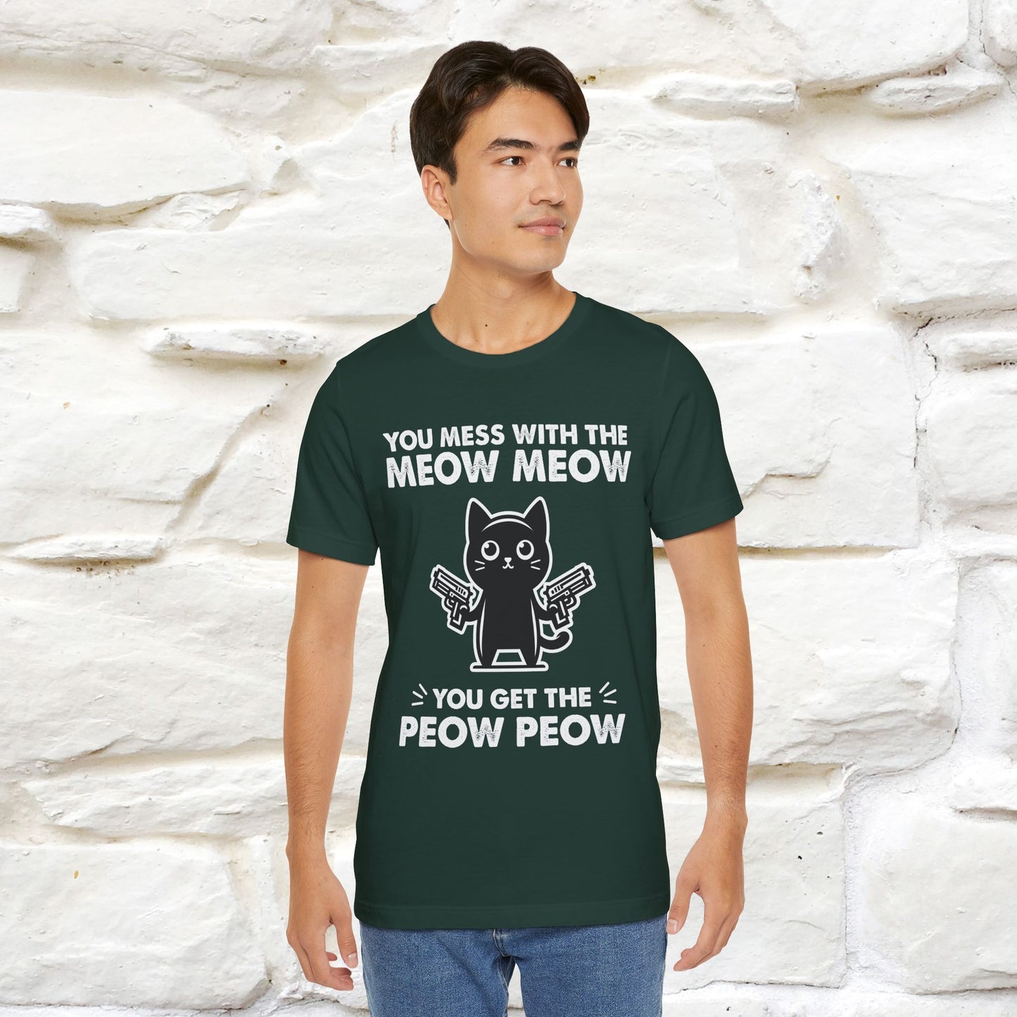 "You Mess With The Meow Meow, You Get The Peow Peow" Cat T-shirt |Nunu&Miao Studio - Nunu&Miao Studio