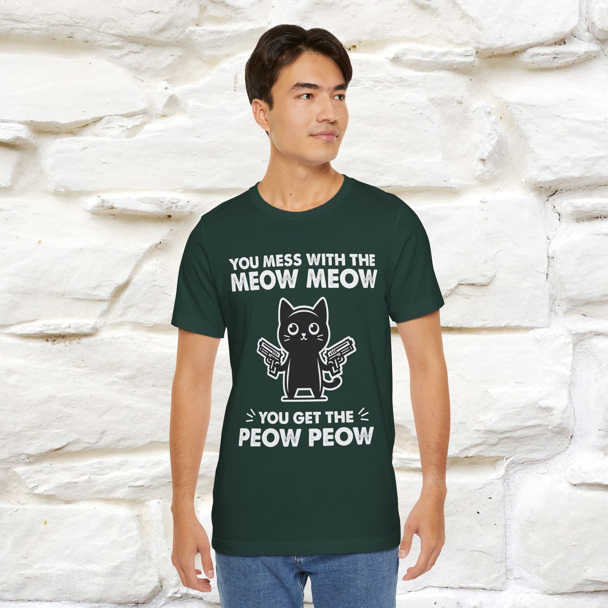 "You Mess With The Meow Meow, You Get The Peow Peow" Cat T-shirt |Nunu&Miao Studio - Nunu&Miao Studio