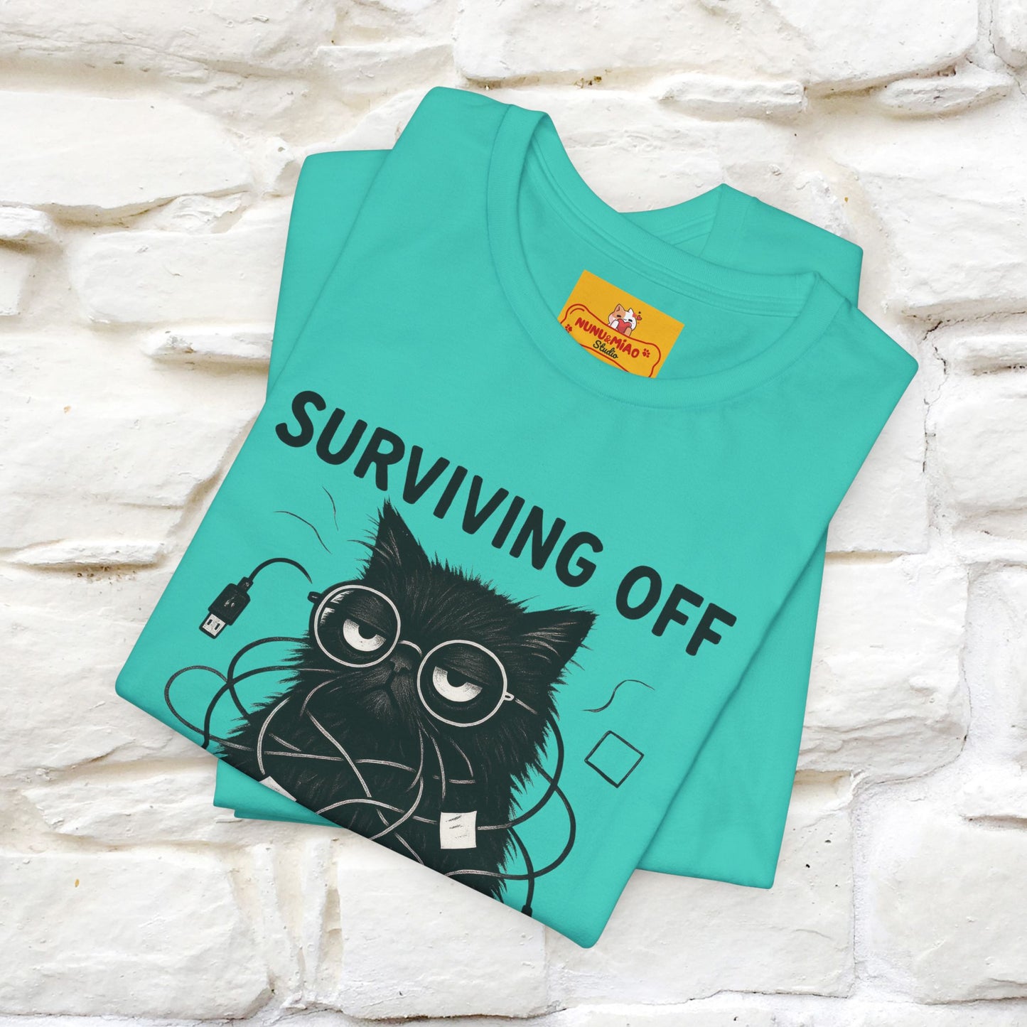 "Surviving Off...Vibes And Broken .. " |Cat T-Shirt | Nunu&Miao Studio - Nunu&Miao Studio