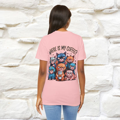 "Where Is My Coffe?" Cat T-Shirt | Front & Back Design | Nunu&Miao Studio