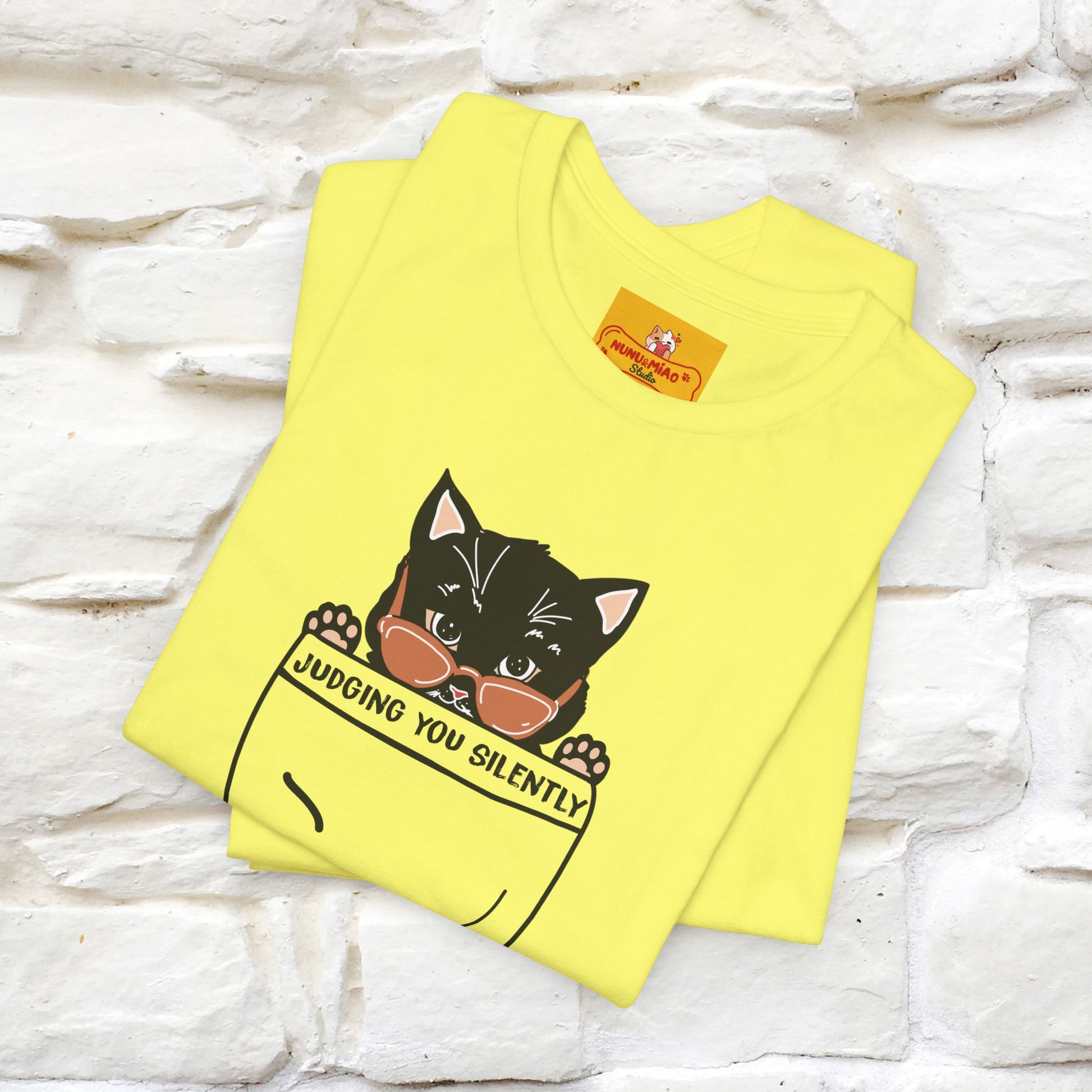 ''Judging You Silently'' | Cat T-Shirt for Men | Nunu&Miao Studio - Nunu&Miao Studio