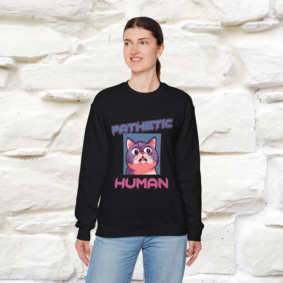 ''Pathetic Human'' |Cat Sweatshirt | Nunu&Miao Studio