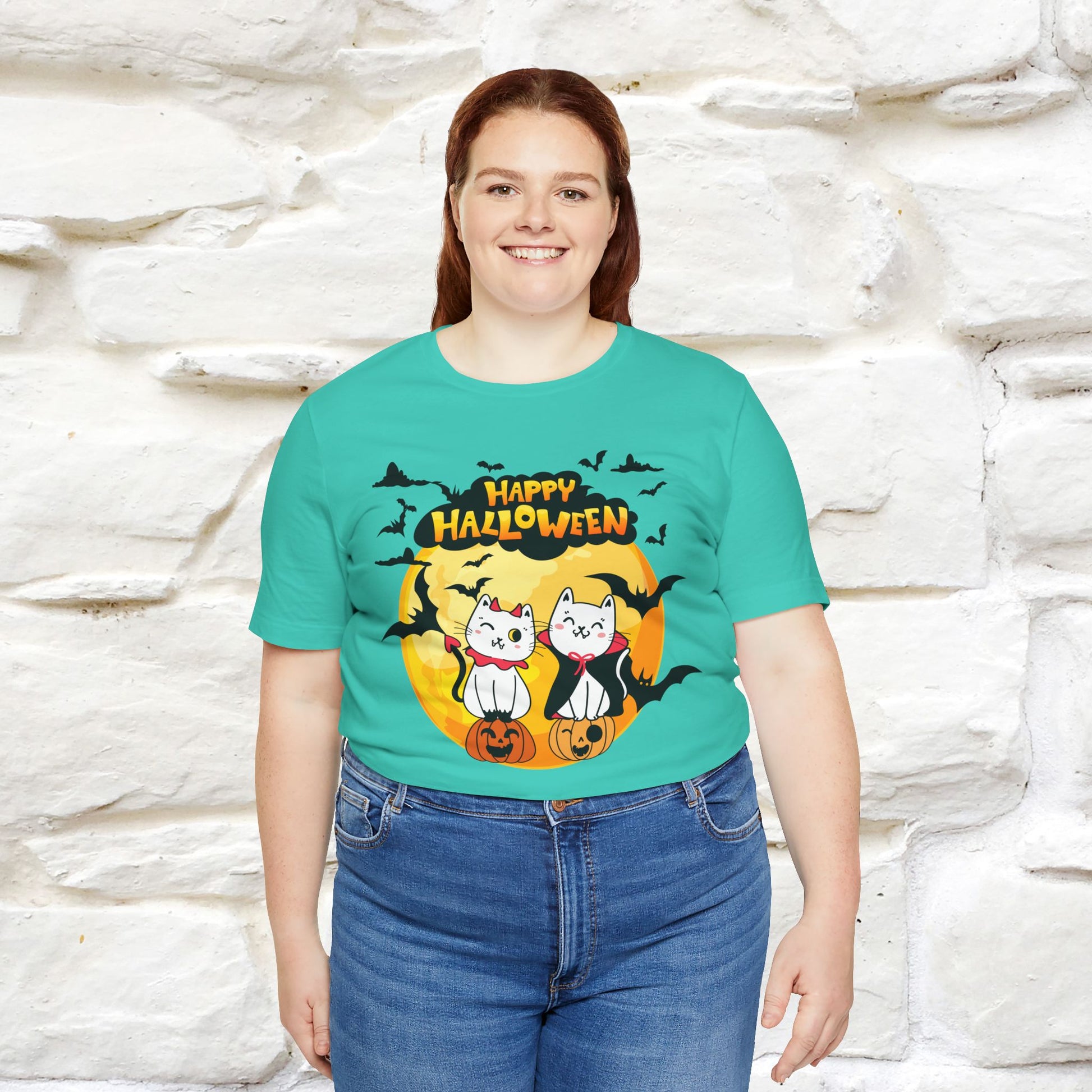 "Happy Halloween Cat Couple " Cat  T-shirt |Nunu&Miao Studio - Nunu&Miao Studio