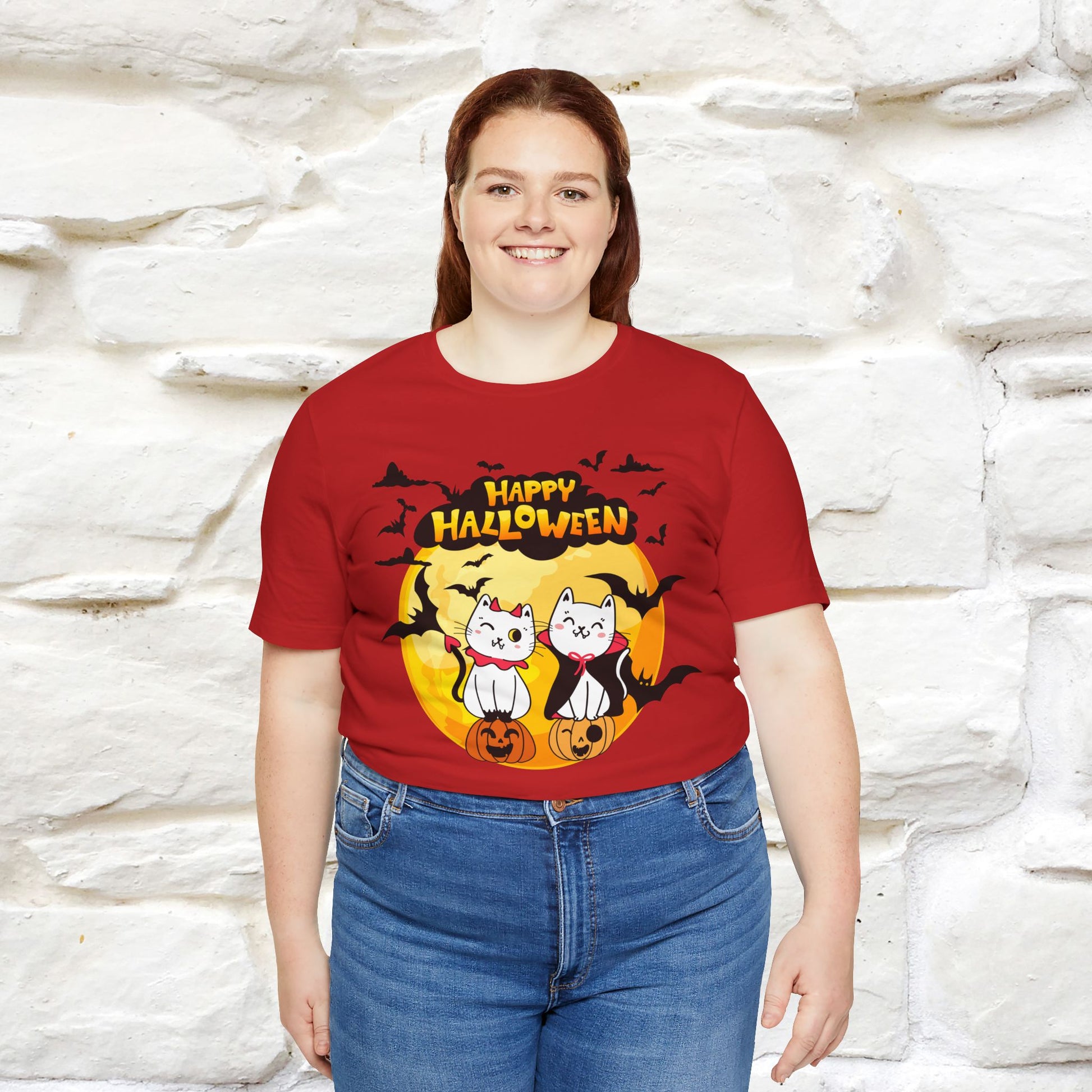 "Happy Halloween Cat Couple " Cat  T-shirt |Nunu&Miao Studio - Nunu&Miao Studio