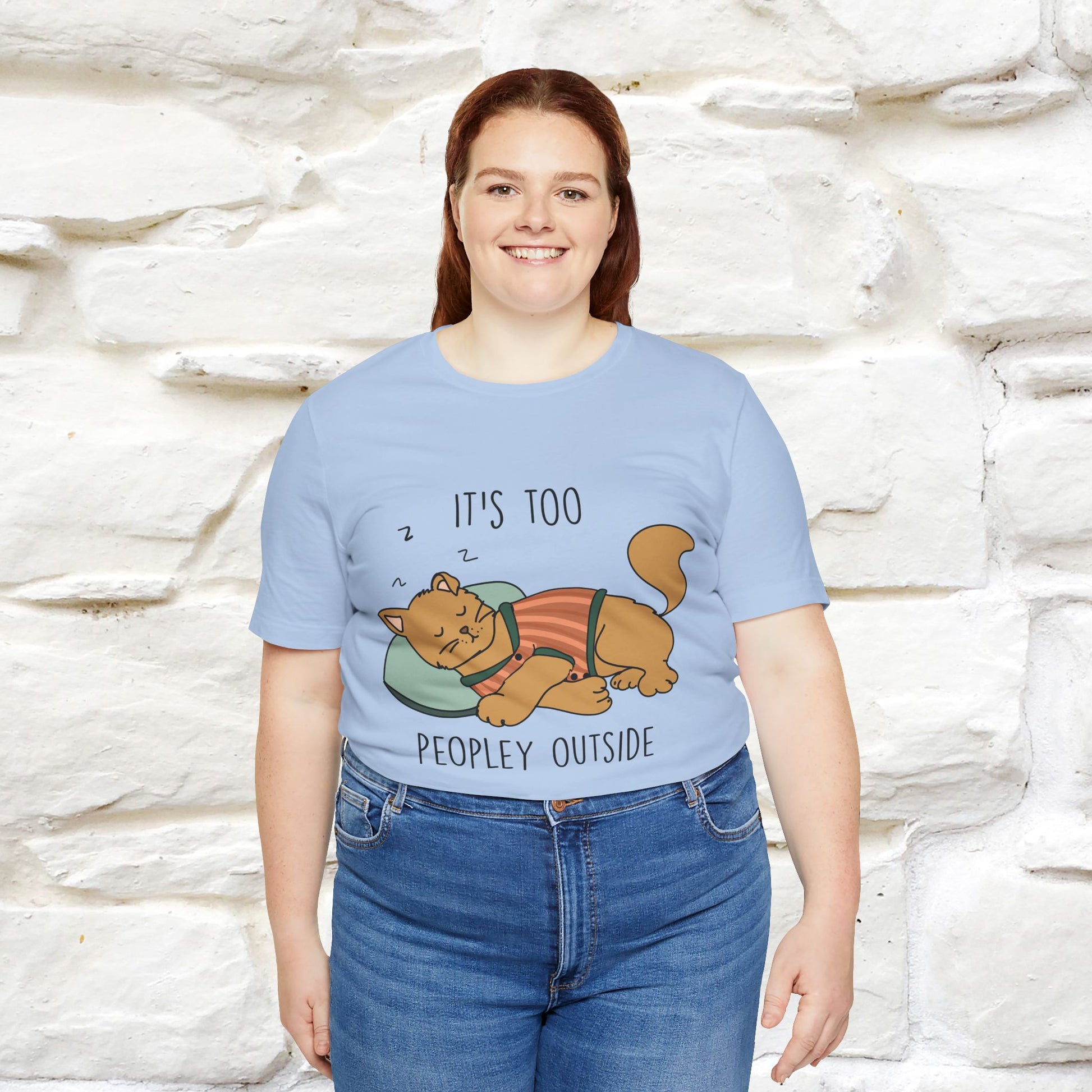 ''It’s Too Peopley Outside'' | Funny Cat T-Shirt | Nunu&Miao Studio - Nunu&Miao Studio