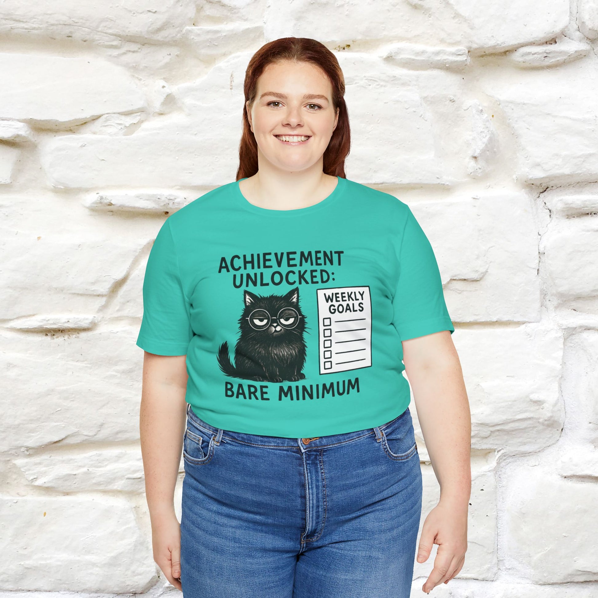 "Achievement Unlocked Bare Minimum." |Cat T-Shirt | Nunu&Miao Studio - Nunu&Miao Studio