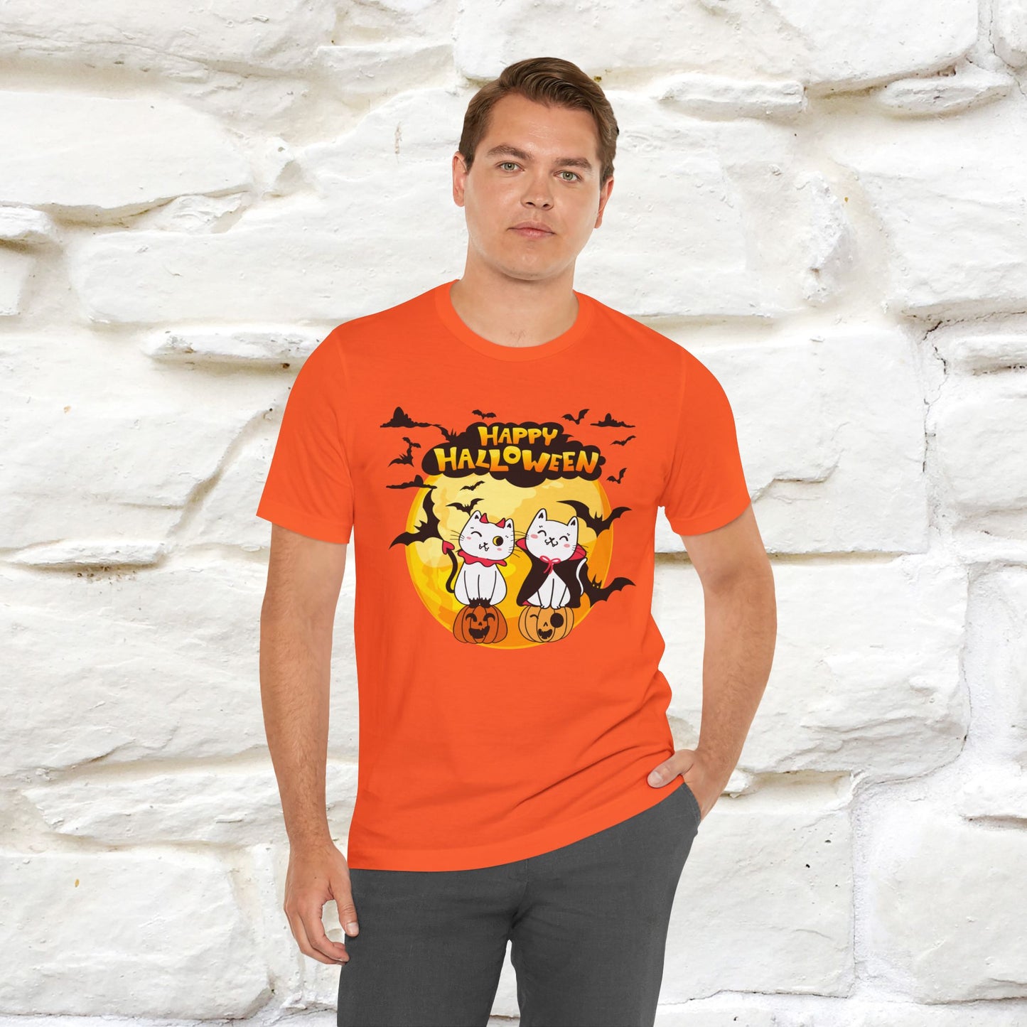 "Happy Halloween Cat Couple " Cat  T-shirt |Nunu&Miao Studio - Nunu&Miao Studio