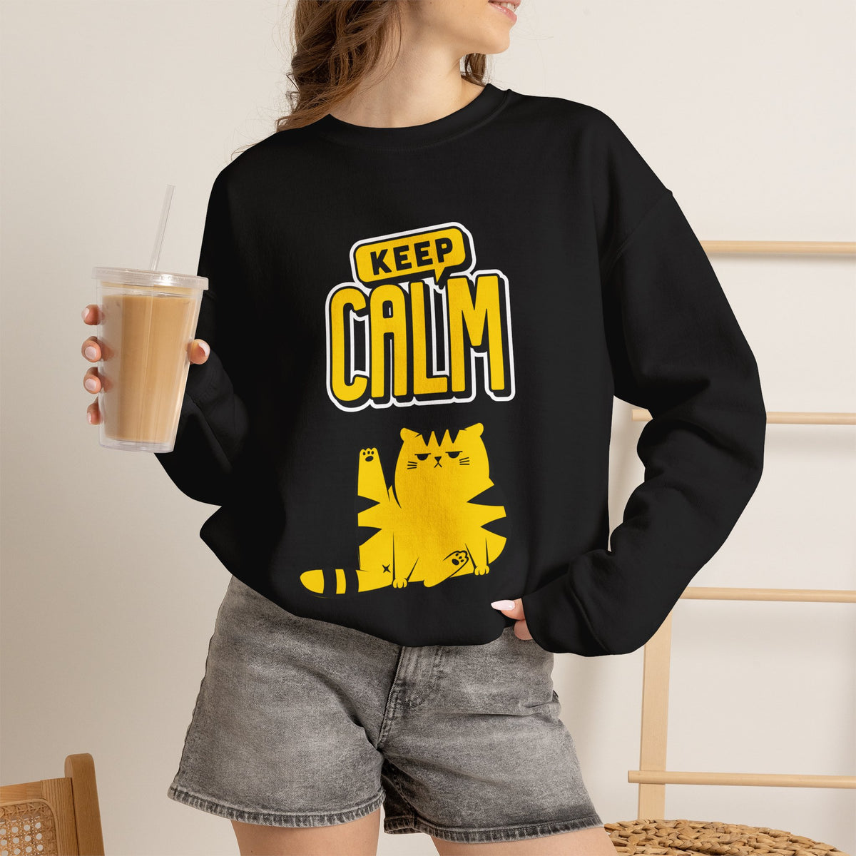 "Keep Calm'' |Cat Sweatshirt | Nunu&Miao Studio
