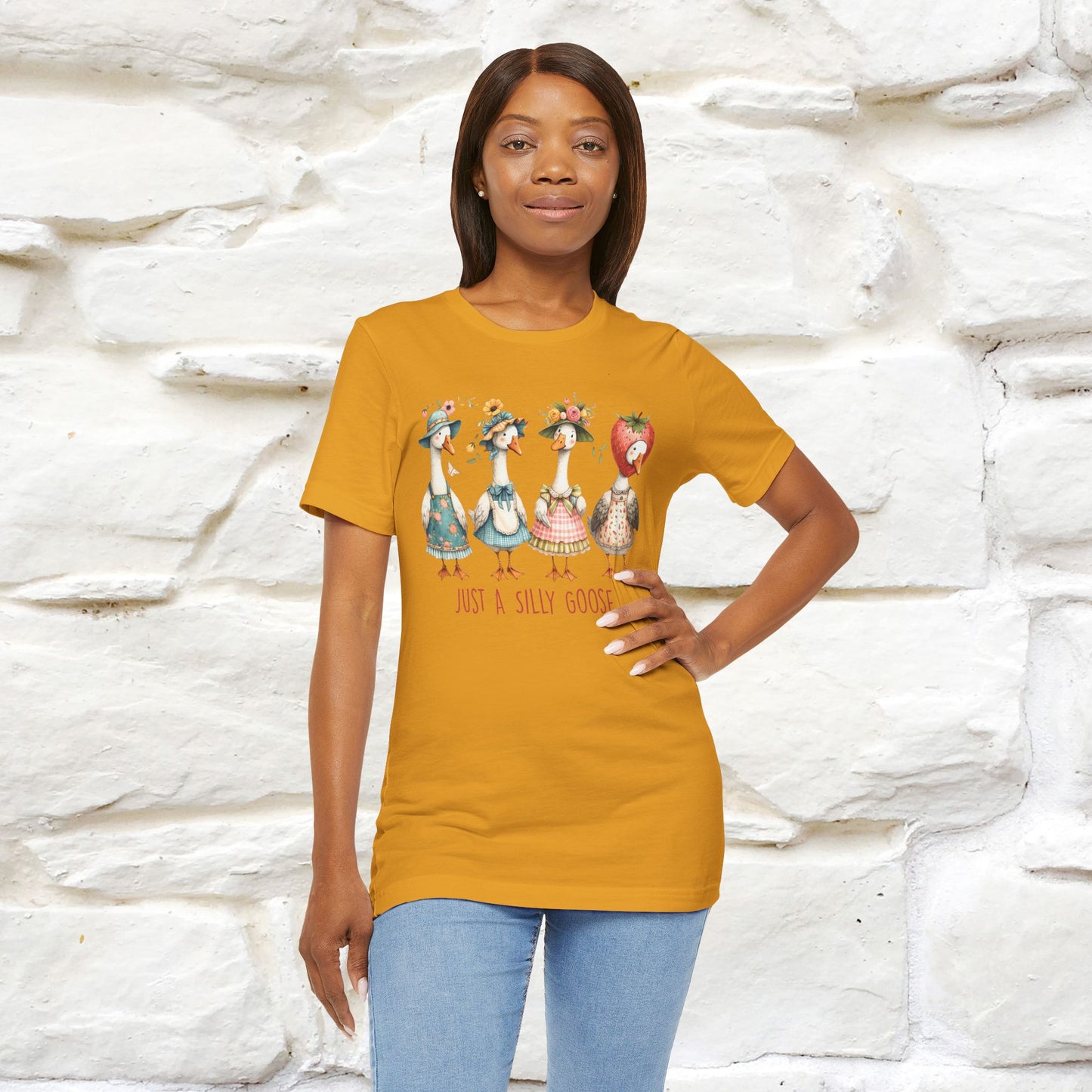 "Just A Silly Goose" Cute T-shirt |Nunu&Miao Studio - Nunu&Miao Studio