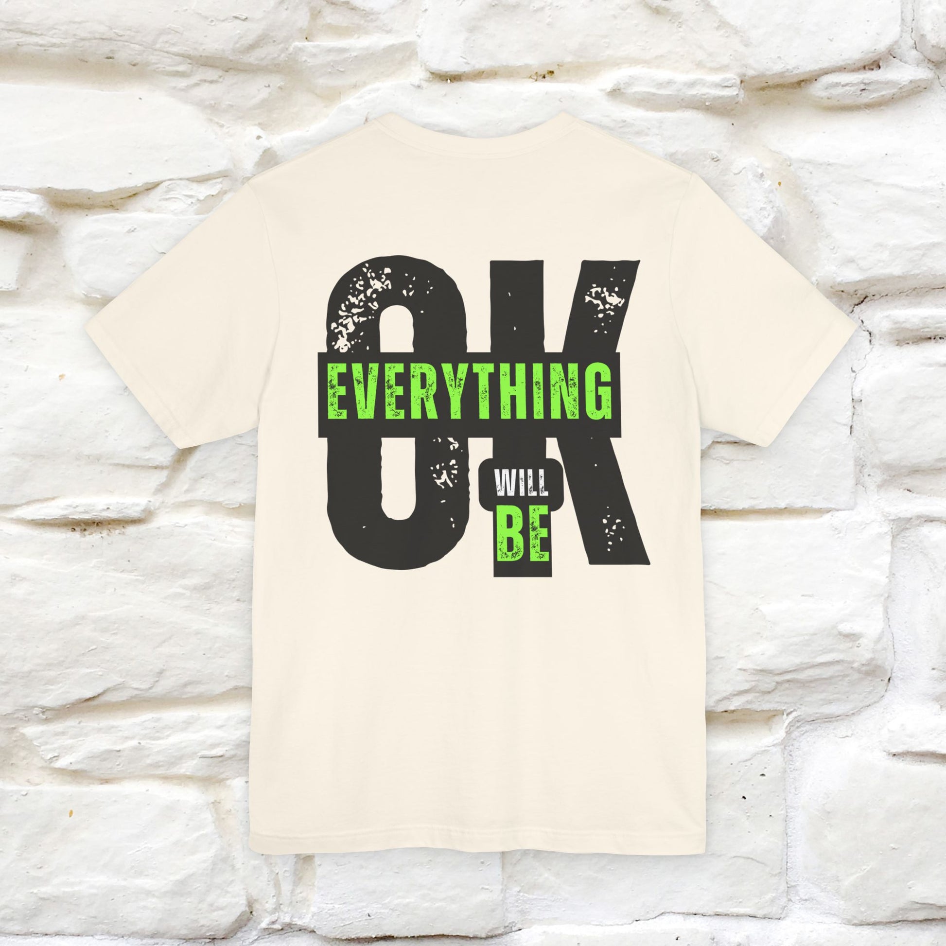 ''Everything Will Be Ok '' Cat T-Shirt Front and Back Design | Nunu&Miao Studio - Nunu&Miao Studio