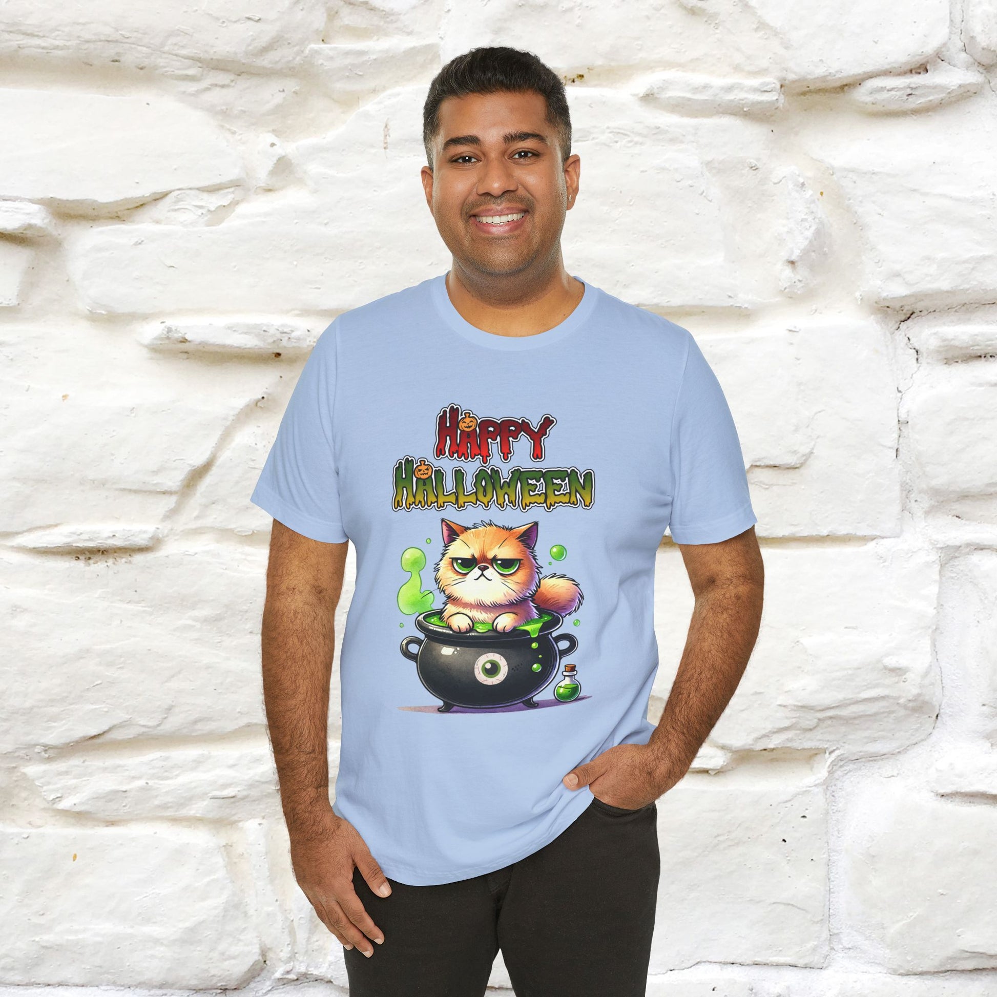 "Angry Cat Happy Halloween" Cat  T-shirt |Nunu&Miao Studio - Nunu&Miao Studio