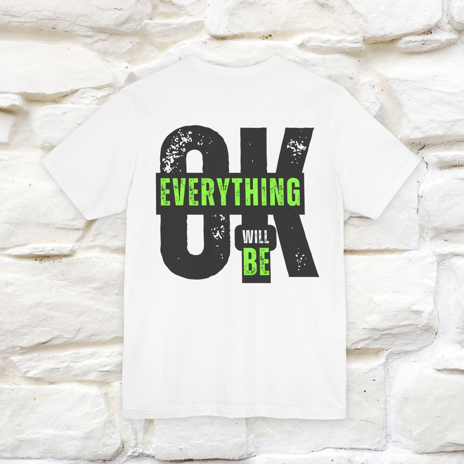 ''Everything Will Be Ok '' Cat T-Shirt Front and Back Design | Nunu&Miao Studio - Nunu&Miao Studio