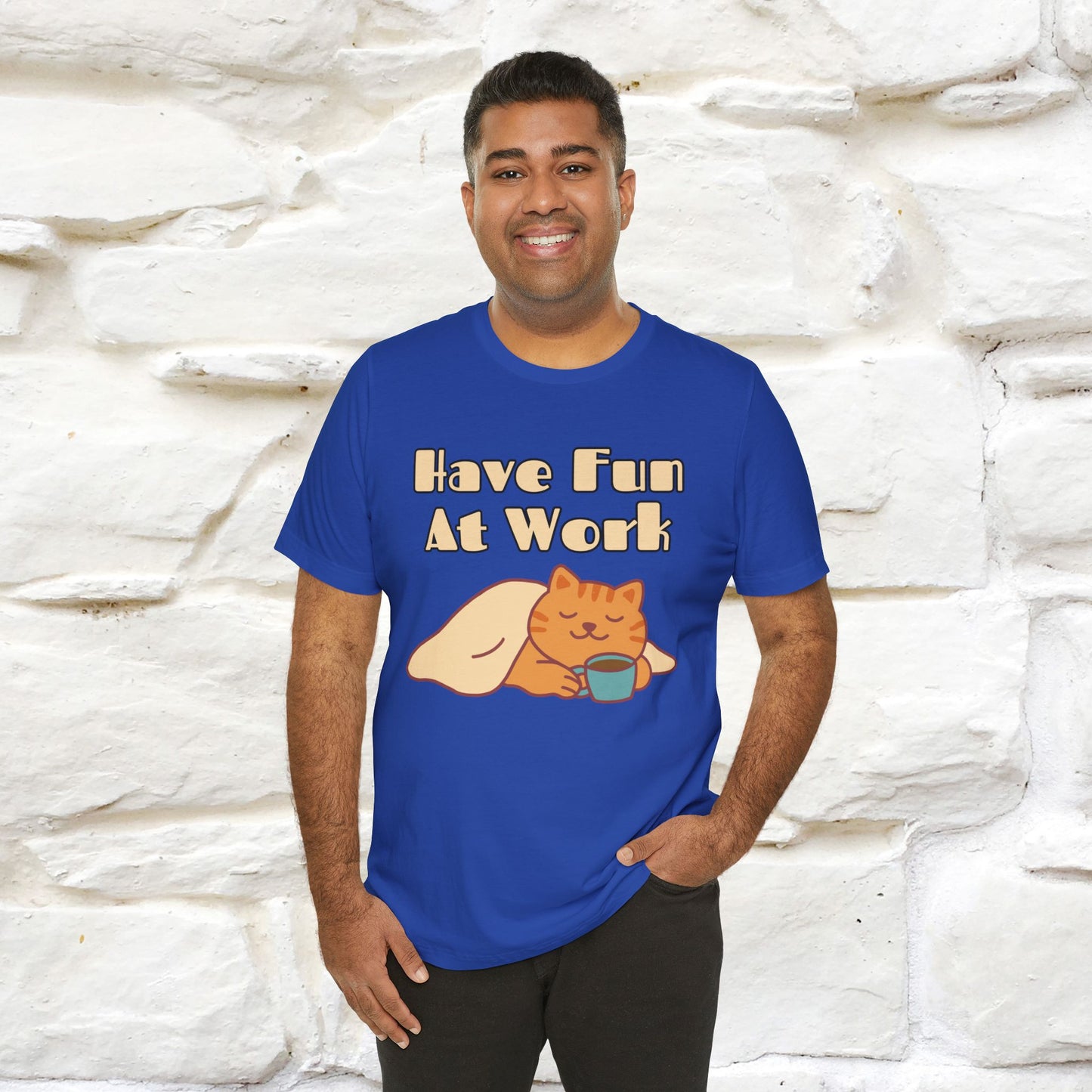 "Have Fun At Work" Cat T-shirt |Nunu&Miao Studio - Nunu&Miao Studio