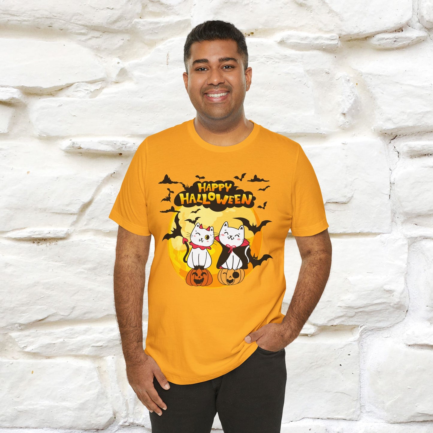 "Happy Halloween Cat Couple " Cat  T-shirt |Nunu&Miao Studio - Nunu&Miao Studio