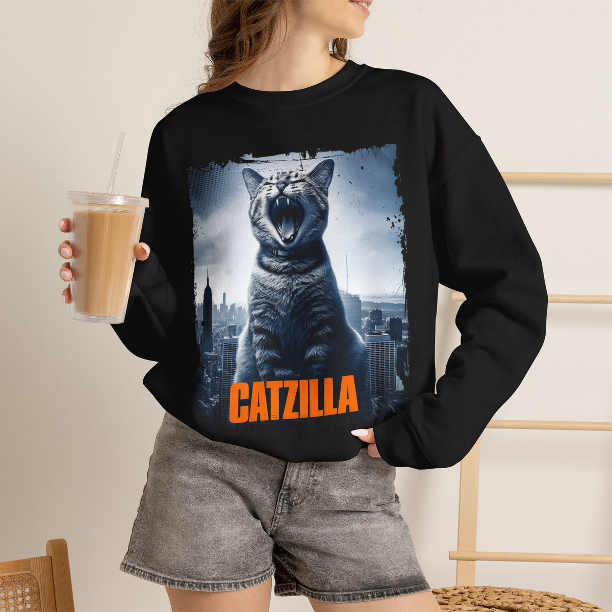 "Catzilla'' |Cat Sweatshirt | Nunu&Miao Studio