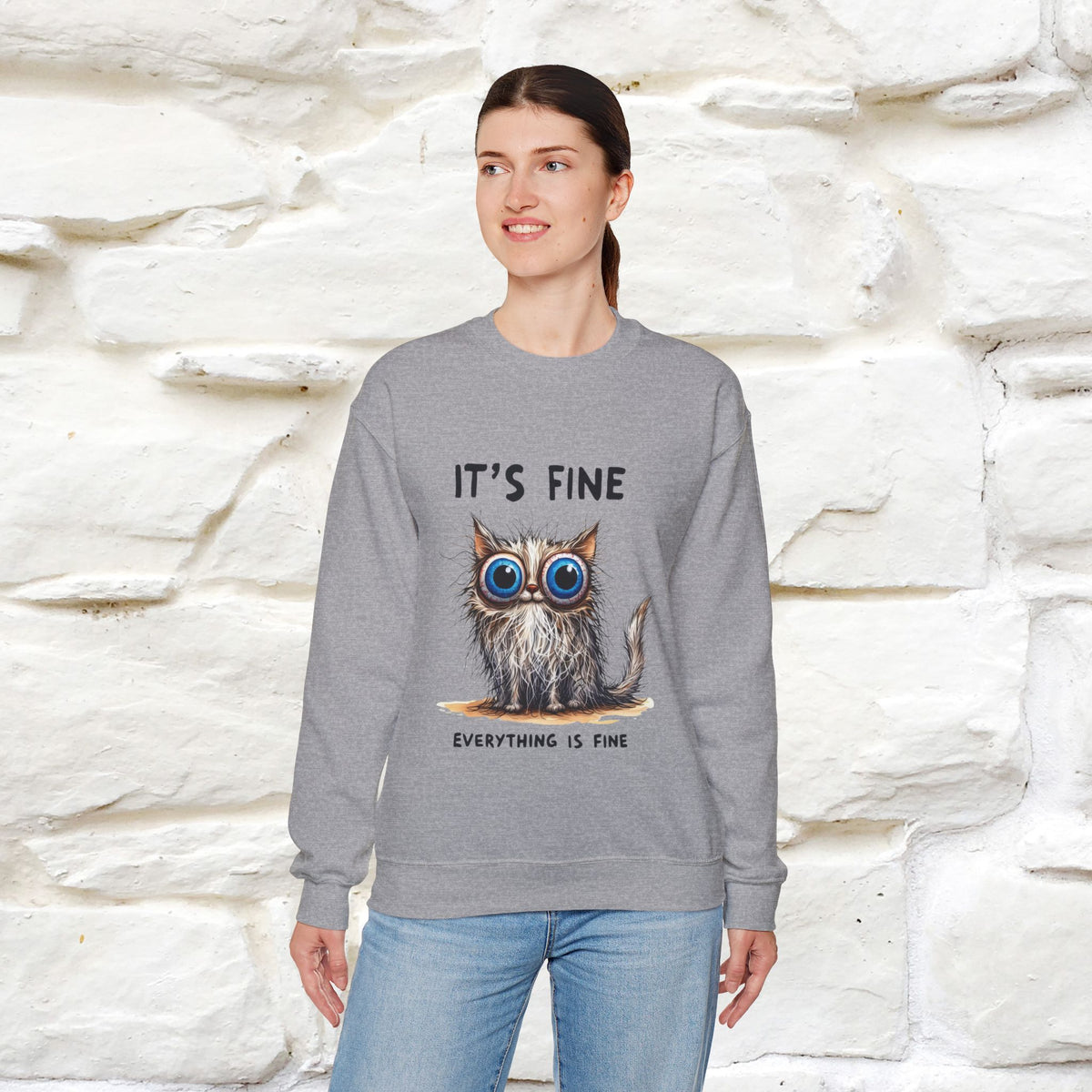 "It's Fine'' |Cat Sweatshirt | Nunu&Miao Studio