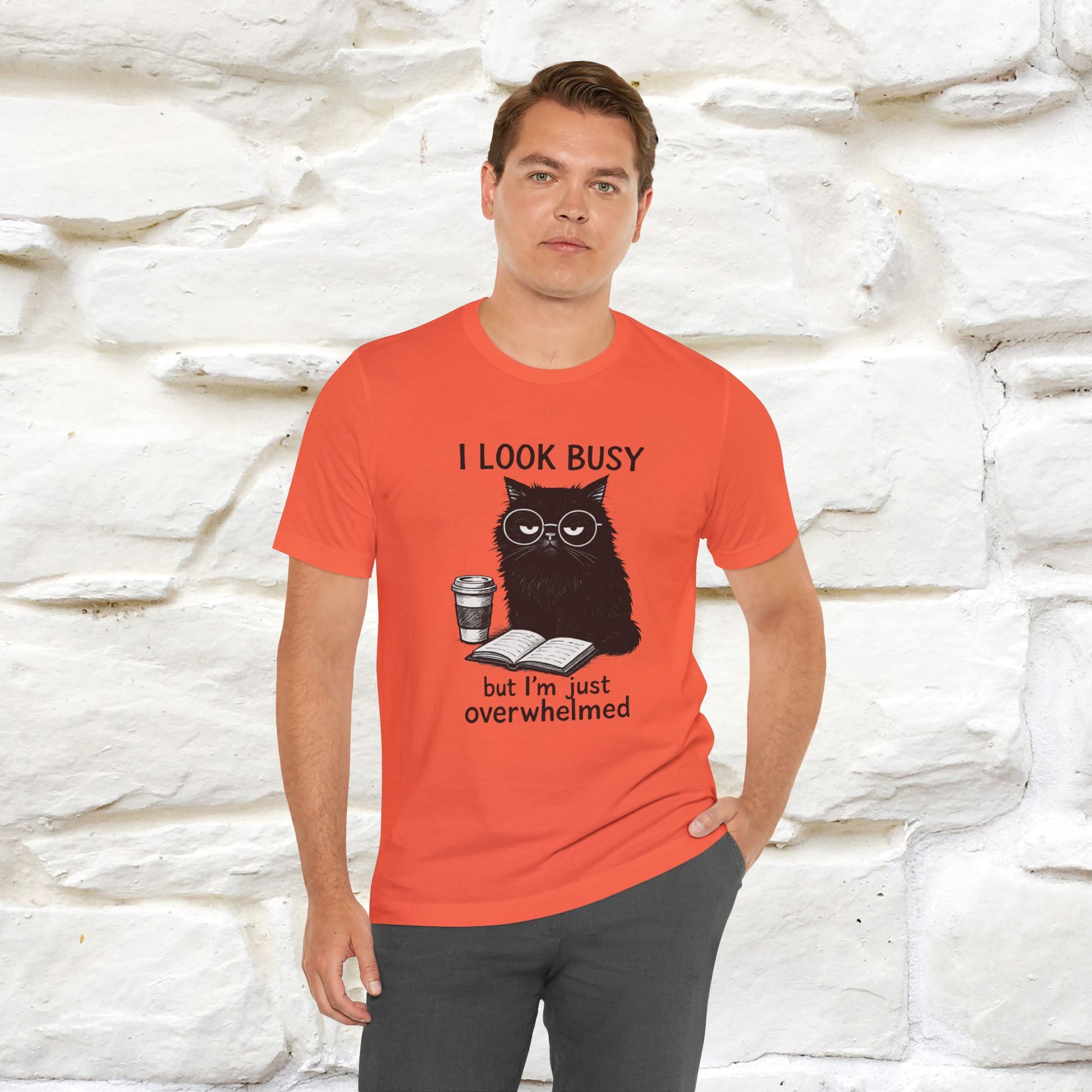 "I Look Busy But I'm Just Overwhelmed" |Cat T-Shirt | Nunu&Miao Studio - Nunu&Miao Studio