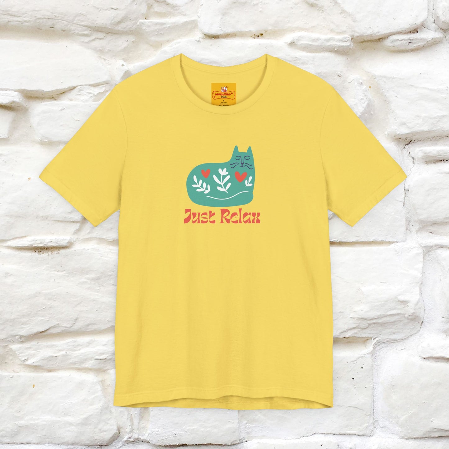 "Just Relax'' Cat T-Shirt Front and Back Design | Nunu&Miao Studio - Nunu&Miao Studio
