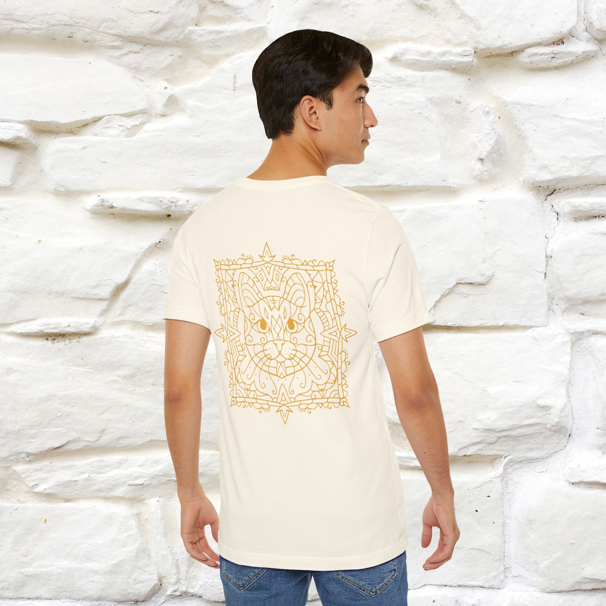 "Mandala Cat'' Cat T-Shirt Front and Back Design | Nunu&Miao Studio - Nunu&Miao Studio