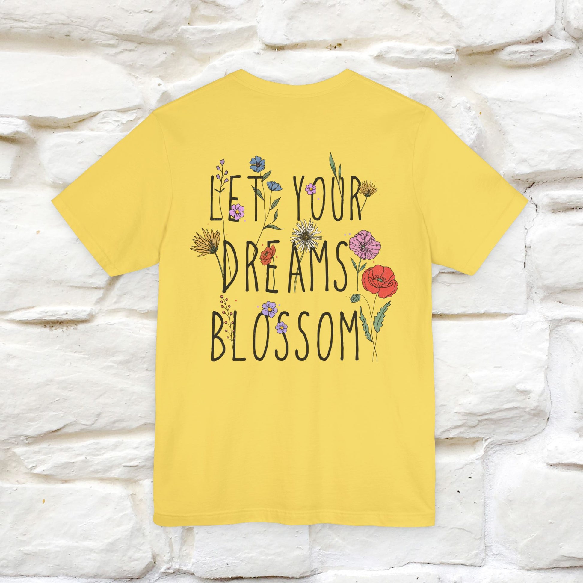 "Let Your Dreams Blossom'' Cat T-Shirt Front and Back Design | Nunu&Miao Studio - Nunu&Miao Studio