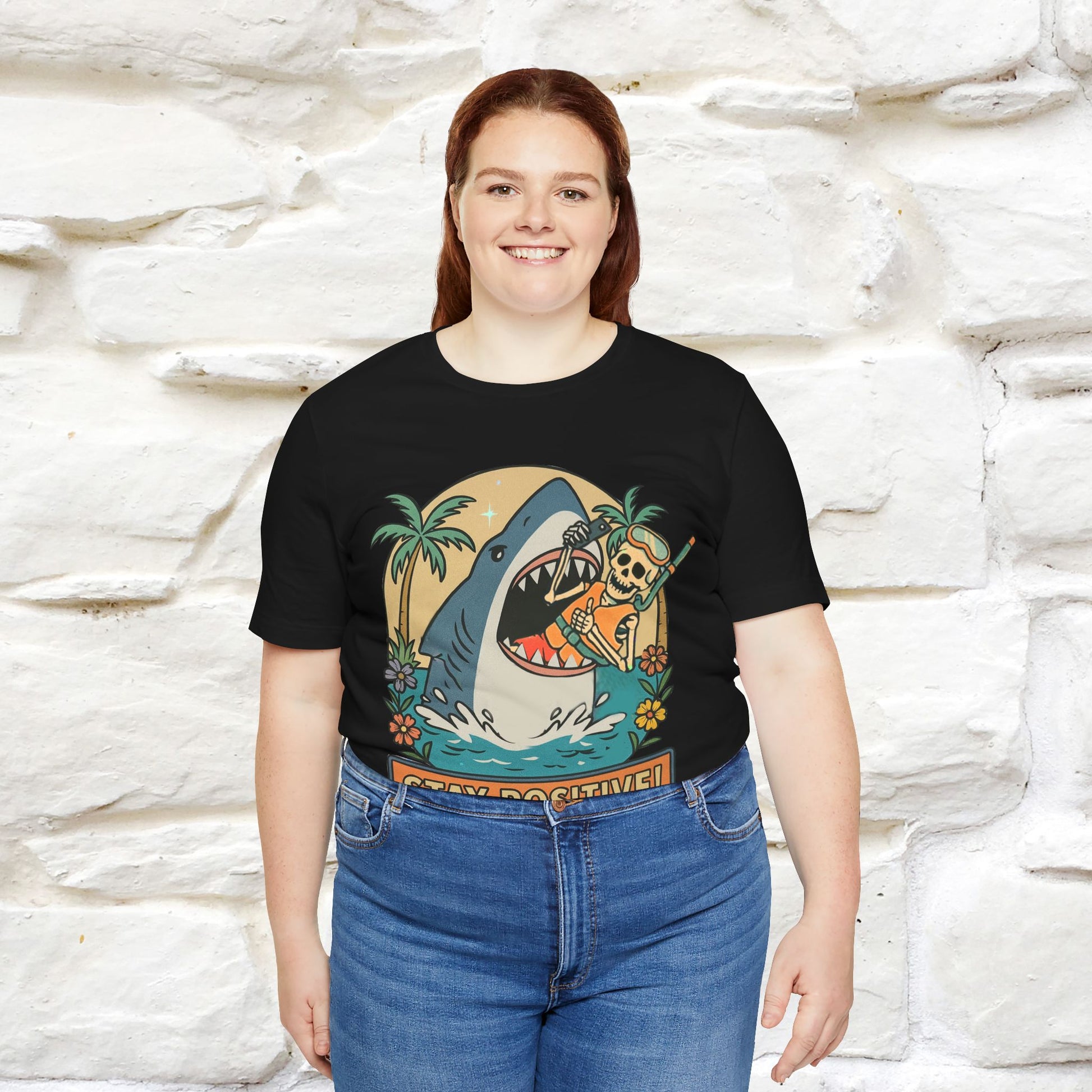 "Stay Positive" Funny T-shirt |Nunu&Miao Studio - Nunu&Miao Studio