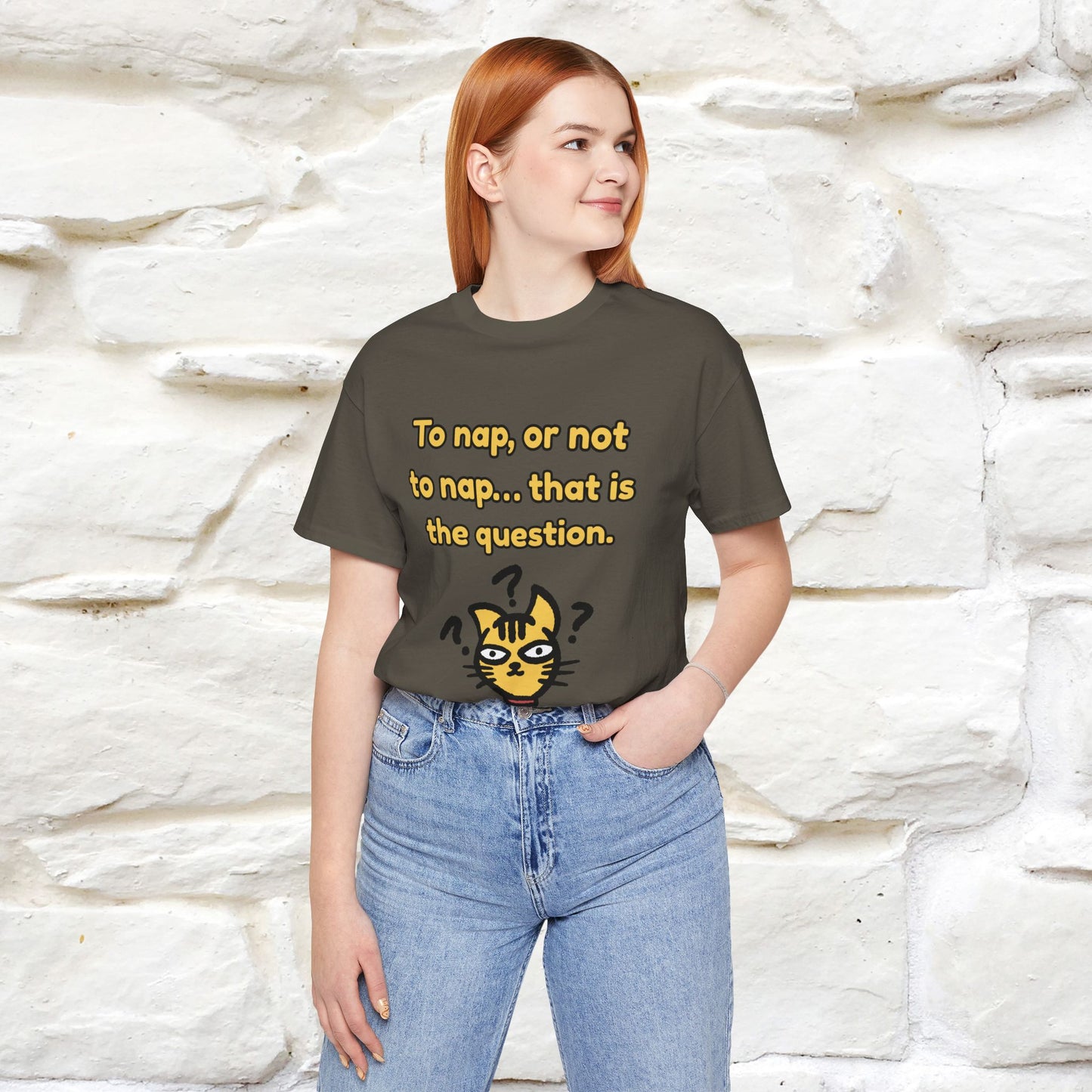 “To nap, or not to nap… that is the question.''| Funny T-Shirt | Nunu&Miao Studio