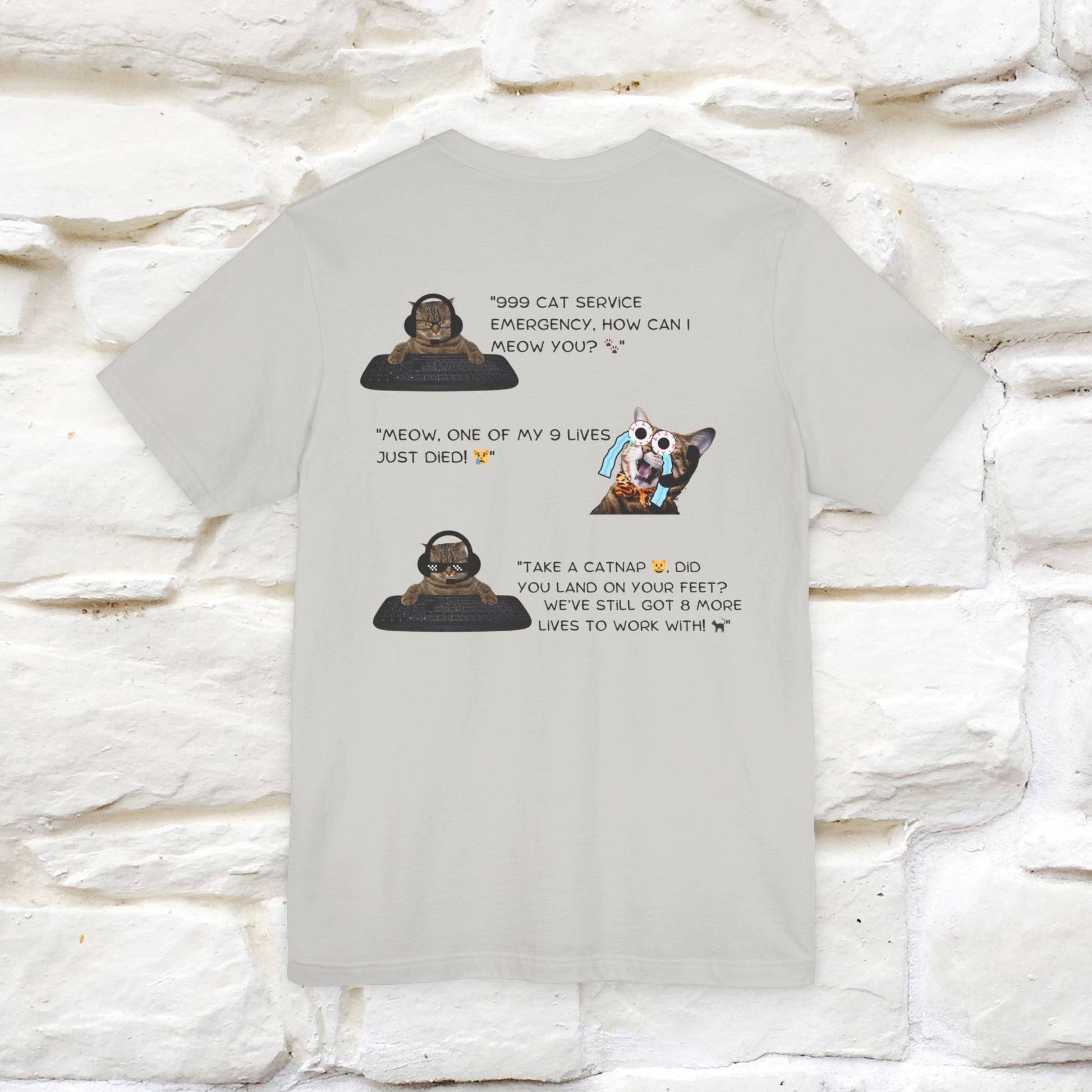 ''911 Emergency'' | Front & Back Design | Cat T-Shirt | Nunu&Miao Studio - Nunu&Miao Studio