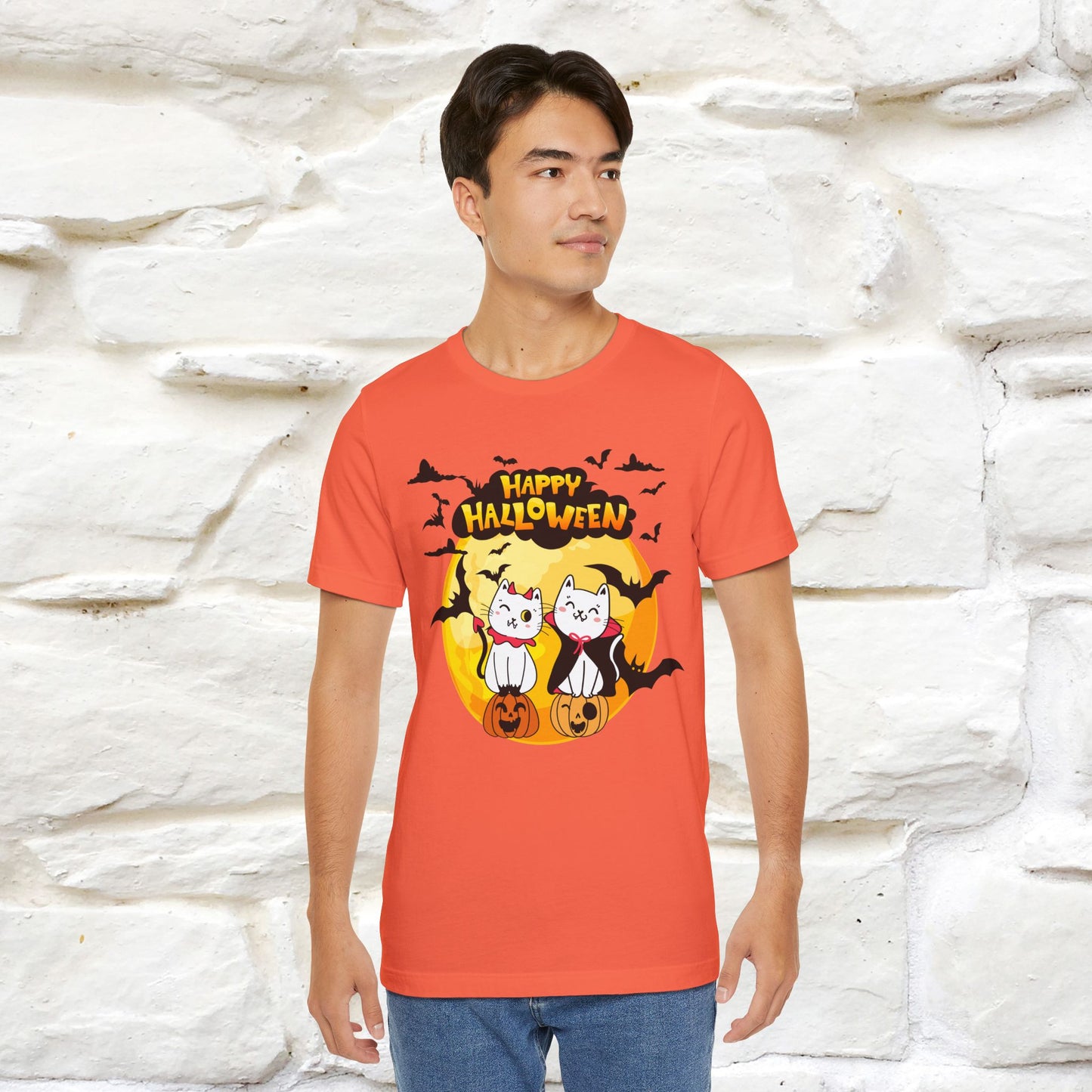 "Happy Halloween Cat Couple " Cat  T-shirt |Nunu&Miao Studio - Nunu&Miao Studio