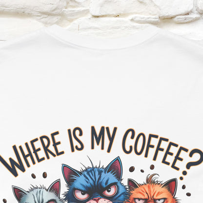 "Where Is My Coffe?" Cat T-Shirt | Front & Back Design | Nunu&Miao Studio