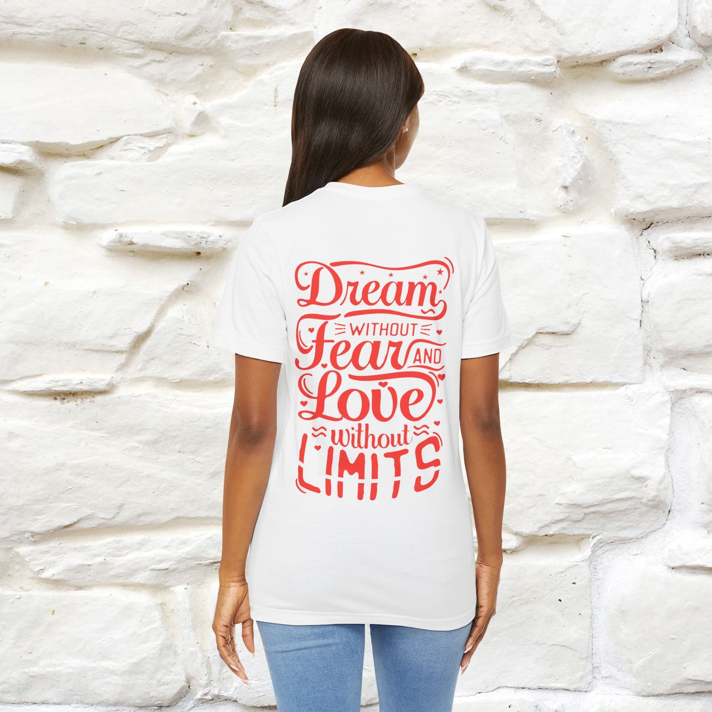 "Dream Without Fear And Love Without Limits'' Cat T-Shirt | Front & Back Design | Nunu&Miao Studio - Nunu&Miao Studio