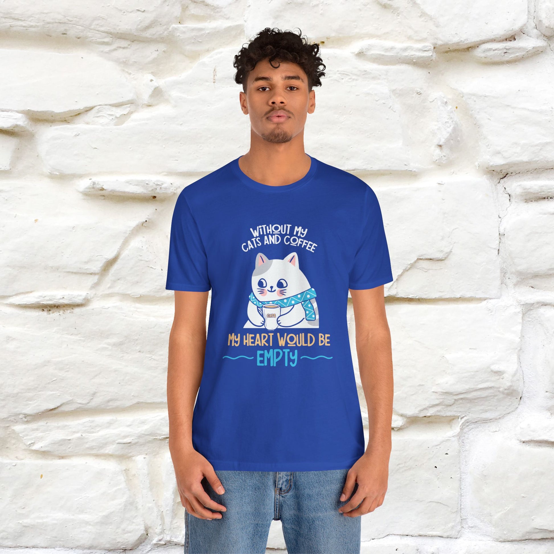 "Without My Cats and Coffee, My Heart Would Be Empty" Cat T-shirt | Nunu&Miao Studio - Nunu&Miao Studio