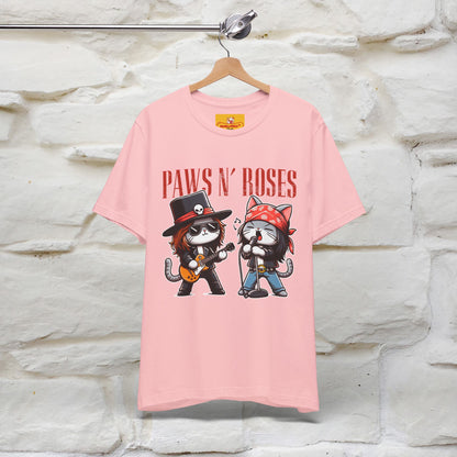 Paws N' Roses T-Shirt | Rock-Inspired Cat Lover  | Nunu&Miao Studio - Nunu&Miao Studio