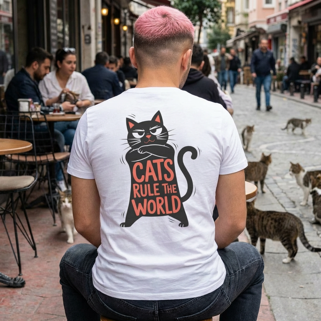 “Cats Rule The World” |Cat T-Shirt | Front & Back Design | Nunu&Miao Studio