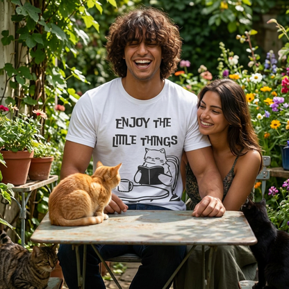 "Enjoy The Little Things." Cat T-Shirt | Nunu&Miao Studio