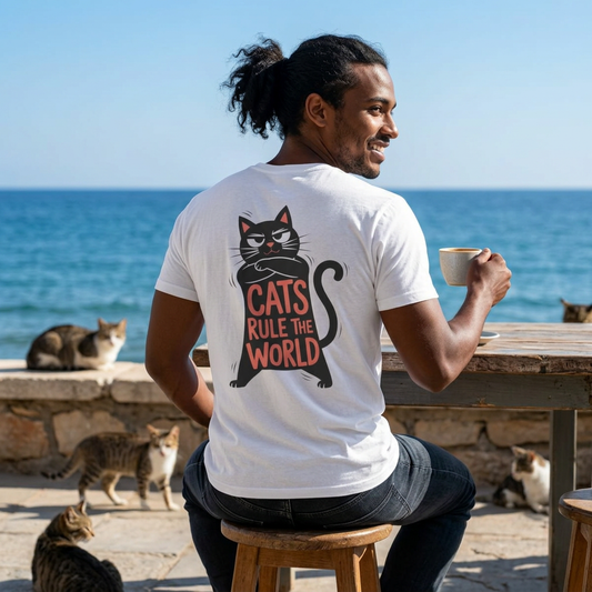 “Cats Rule The World” |Cat T-Shirt | Front & Back Design | Nunu&Miao Studio