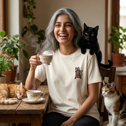 “Cats Rule The World” |Cat T-Shirt | Front & Back Design | Nunu&Miao Studio