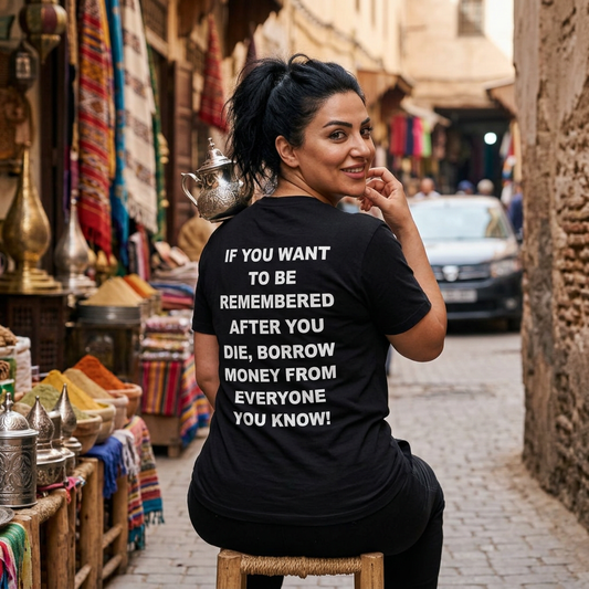 “If You Want To Be Remembered..." Funny Cat T-Shirt | Front & Back Design | Nunu&Miao Studio