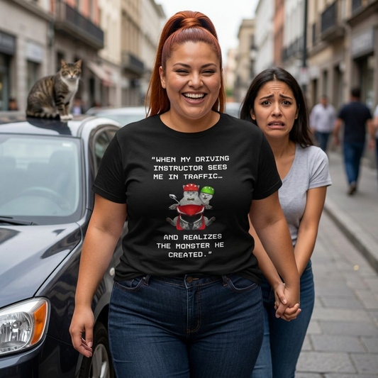 ““When my driving … ” | Funy Cat T-Shirt | Nunu&Miao Studio