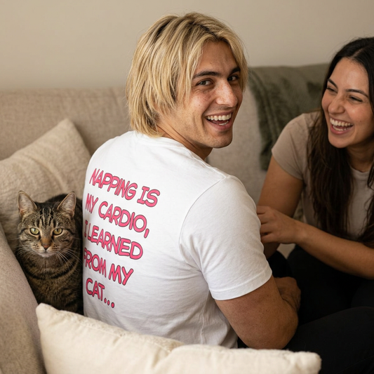 "Napping Is My Cardio, I Learned From My Cat…" Funny Cat T-shirt | Nunu&Miao Studio