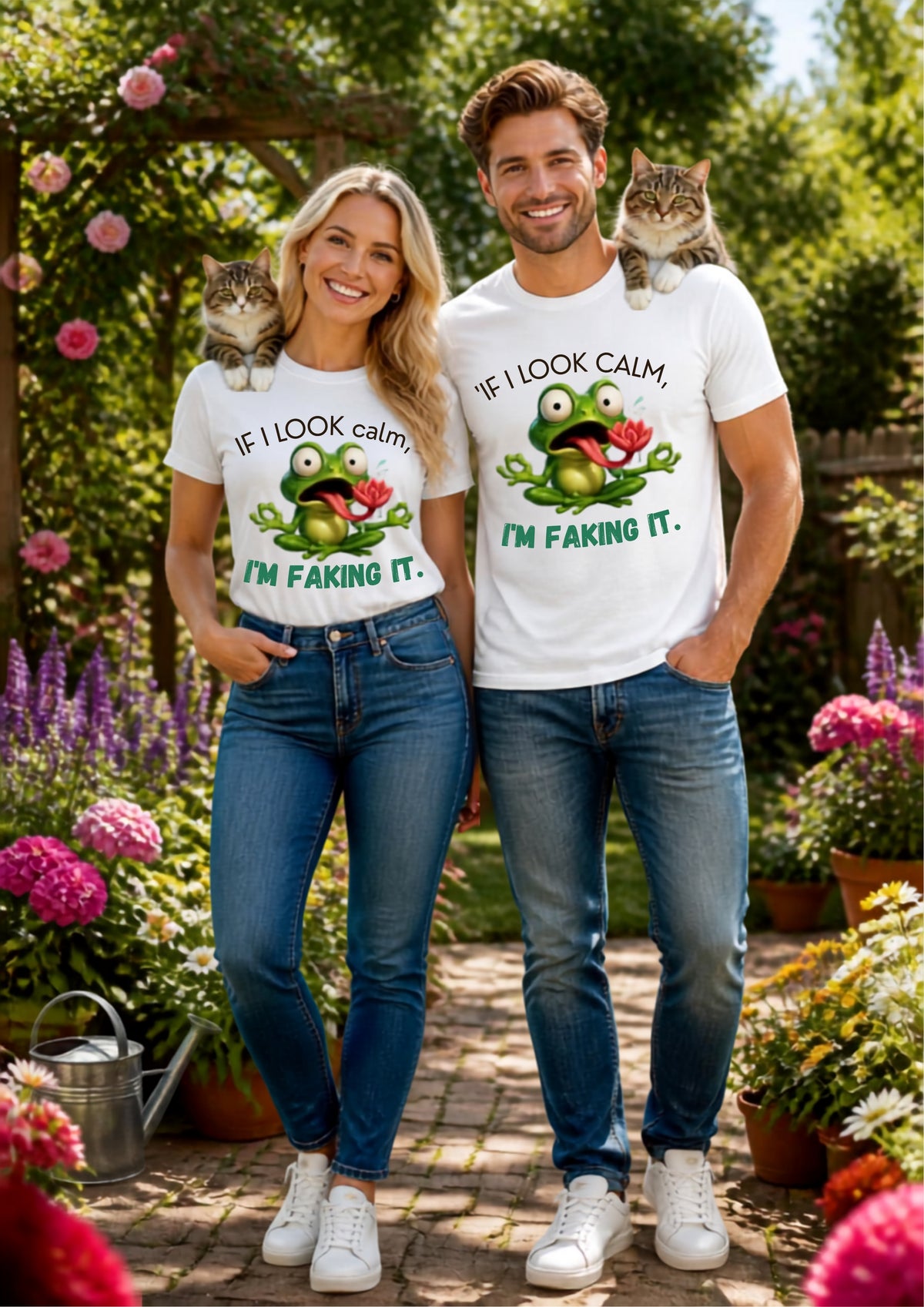 “If I Look Calm, I'm Faking It!” | Funny T-Shirt | Nunu&Miao Studio