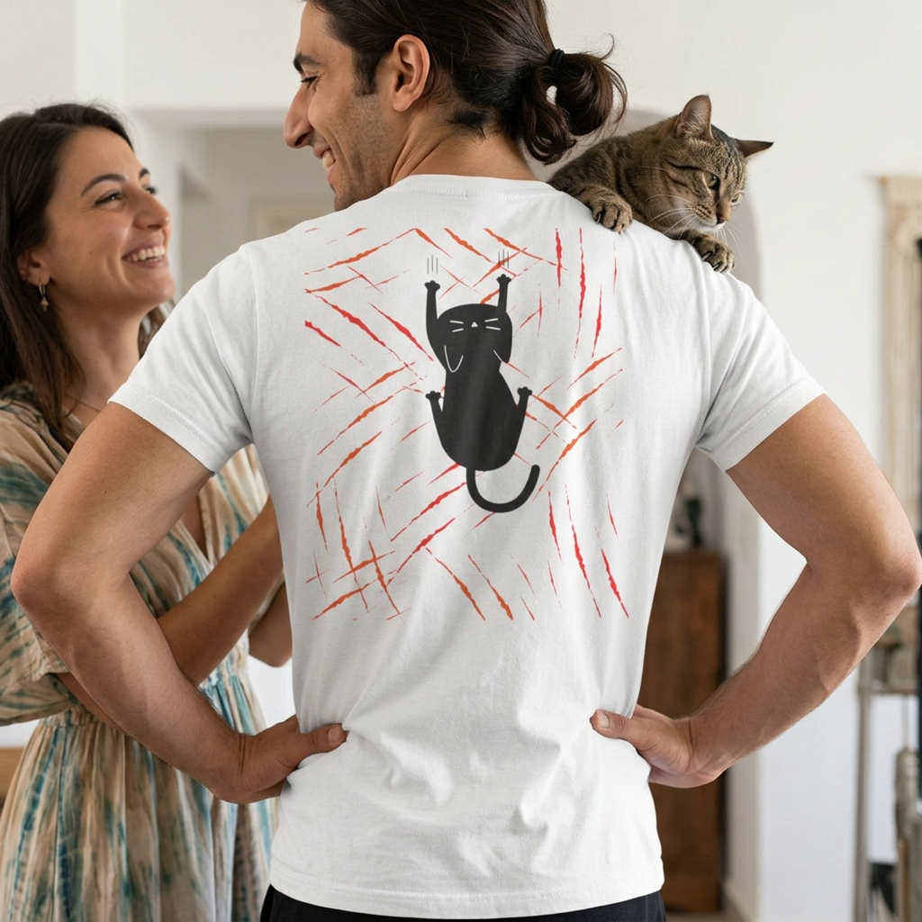“Love Hurts"  Funny Cat T-Shirt | Front & Back Design | Nunu&Miao Studio