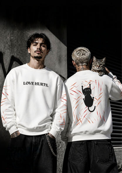 -'Love Hurt'' | Cat Sweatshirt | Nunu&Miao Studio