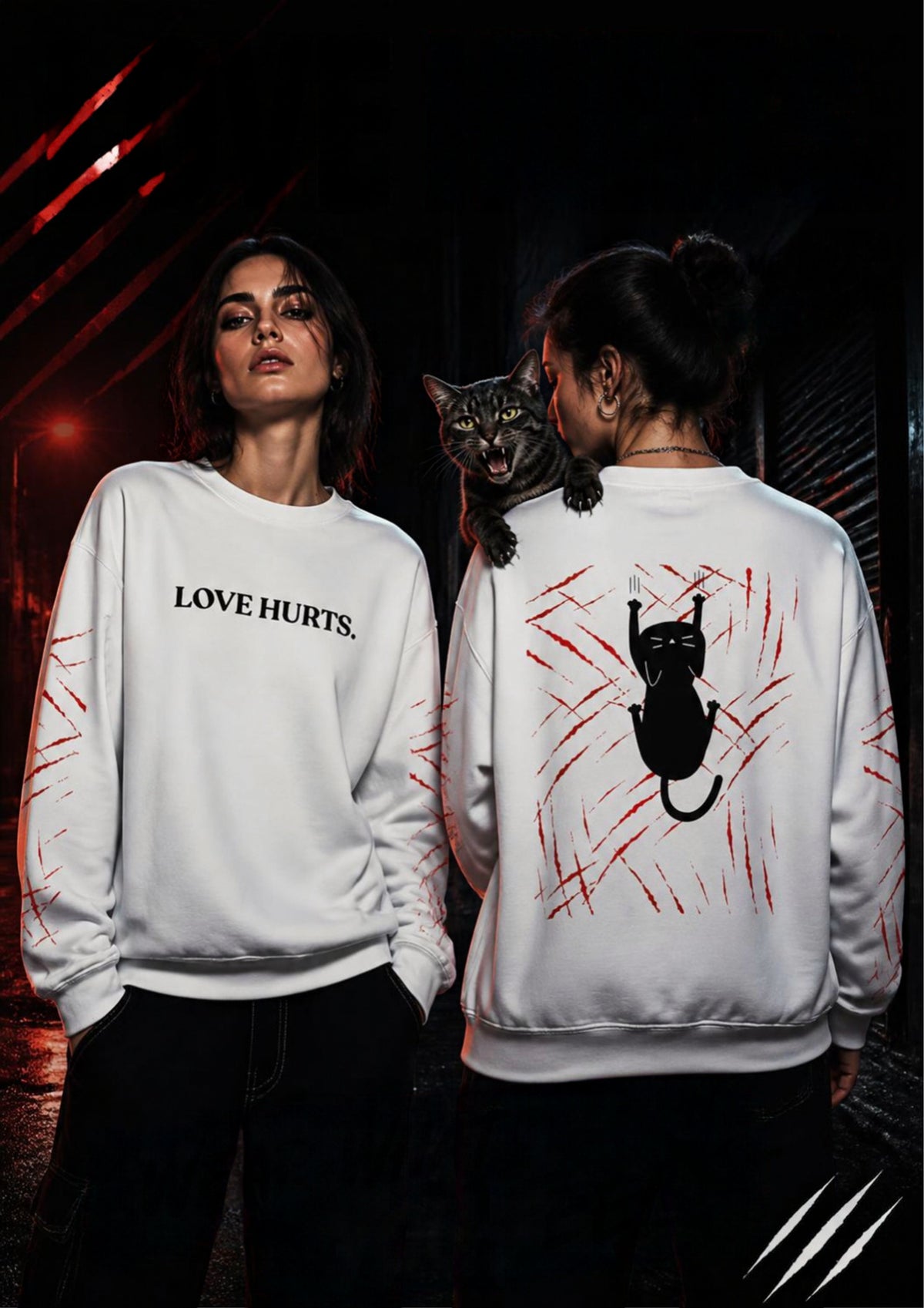 -'Love Hurt'' | Cat Sweatshirt | Nunu&Miao Studio