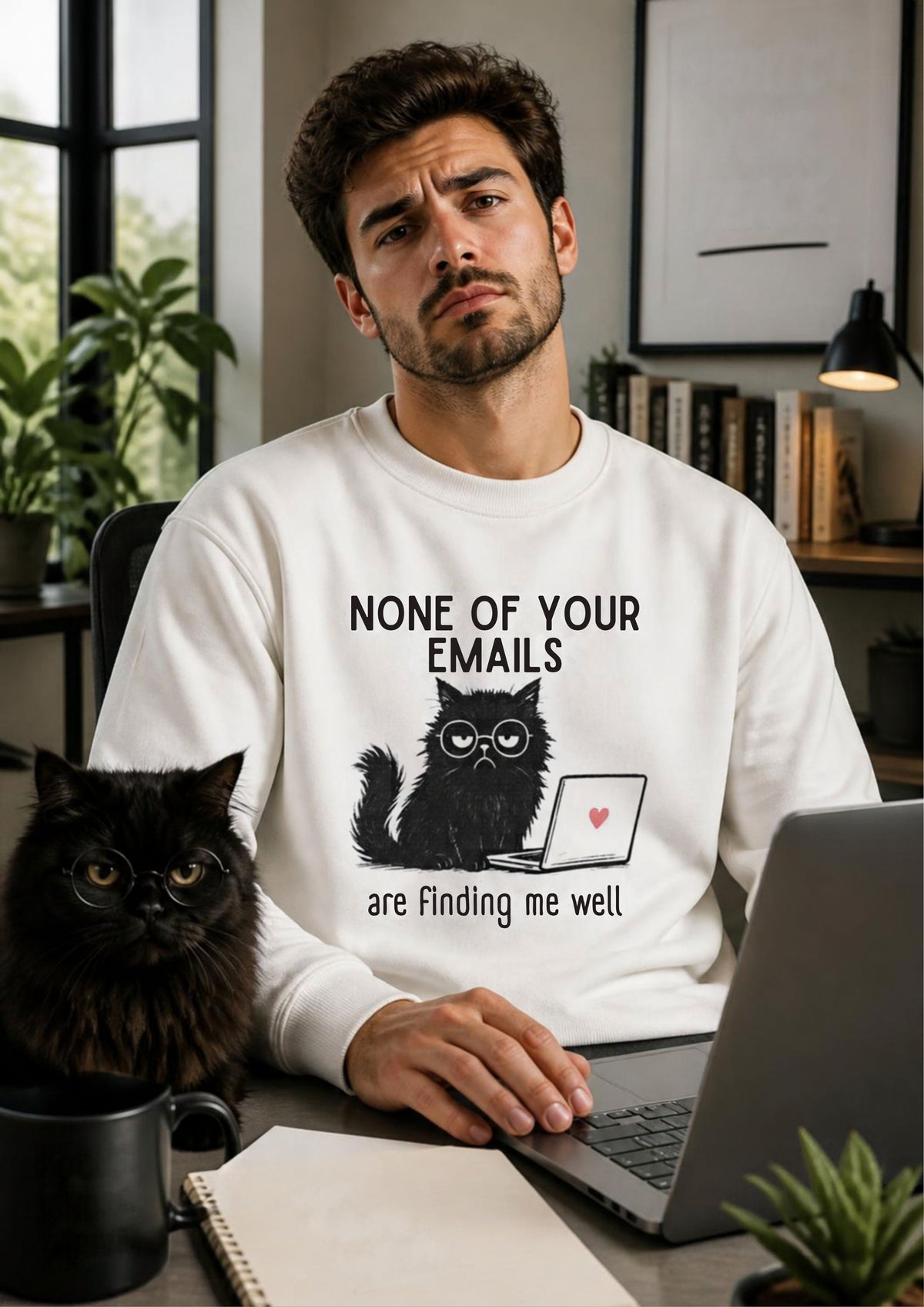 ''None Of Your Emails ...'' | Cute Cat Sweatshirt | Nunu&Miao Studio