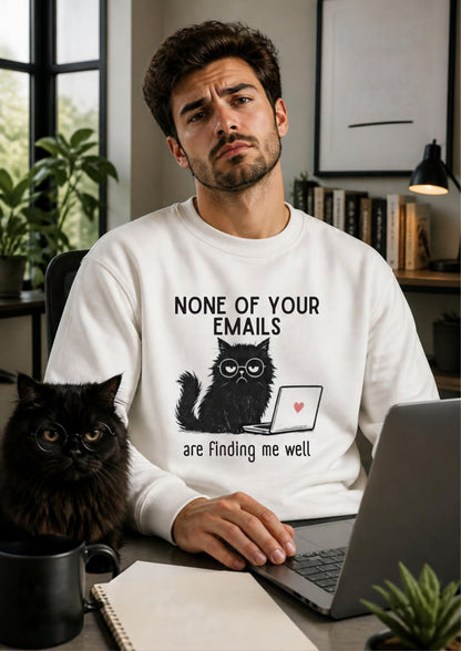 ''None Of Your Emails ...'' | Cute Cat Sweatshirt | Nunu&Miao Studio